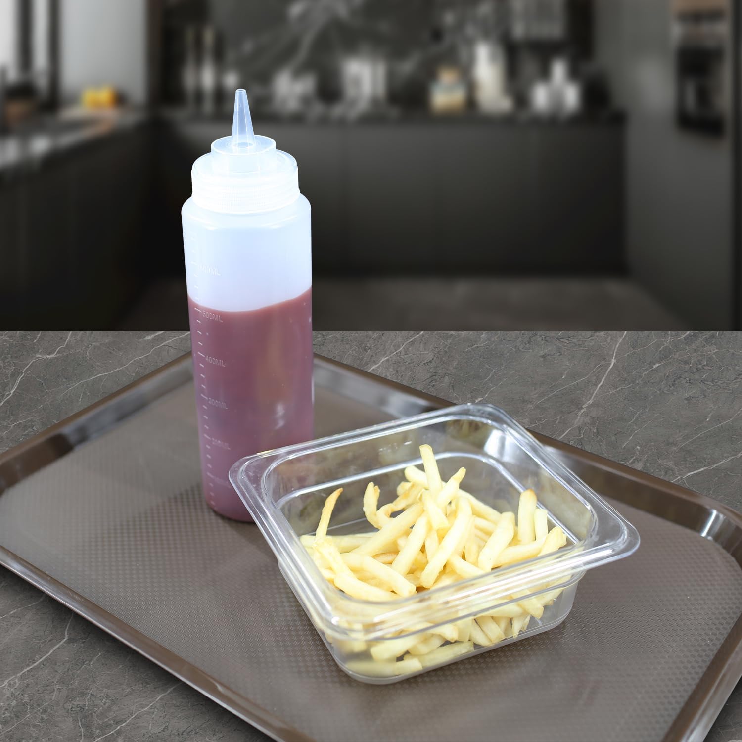 Set of 6 12oz Condiment Squeeze Bottles with Tip Cap