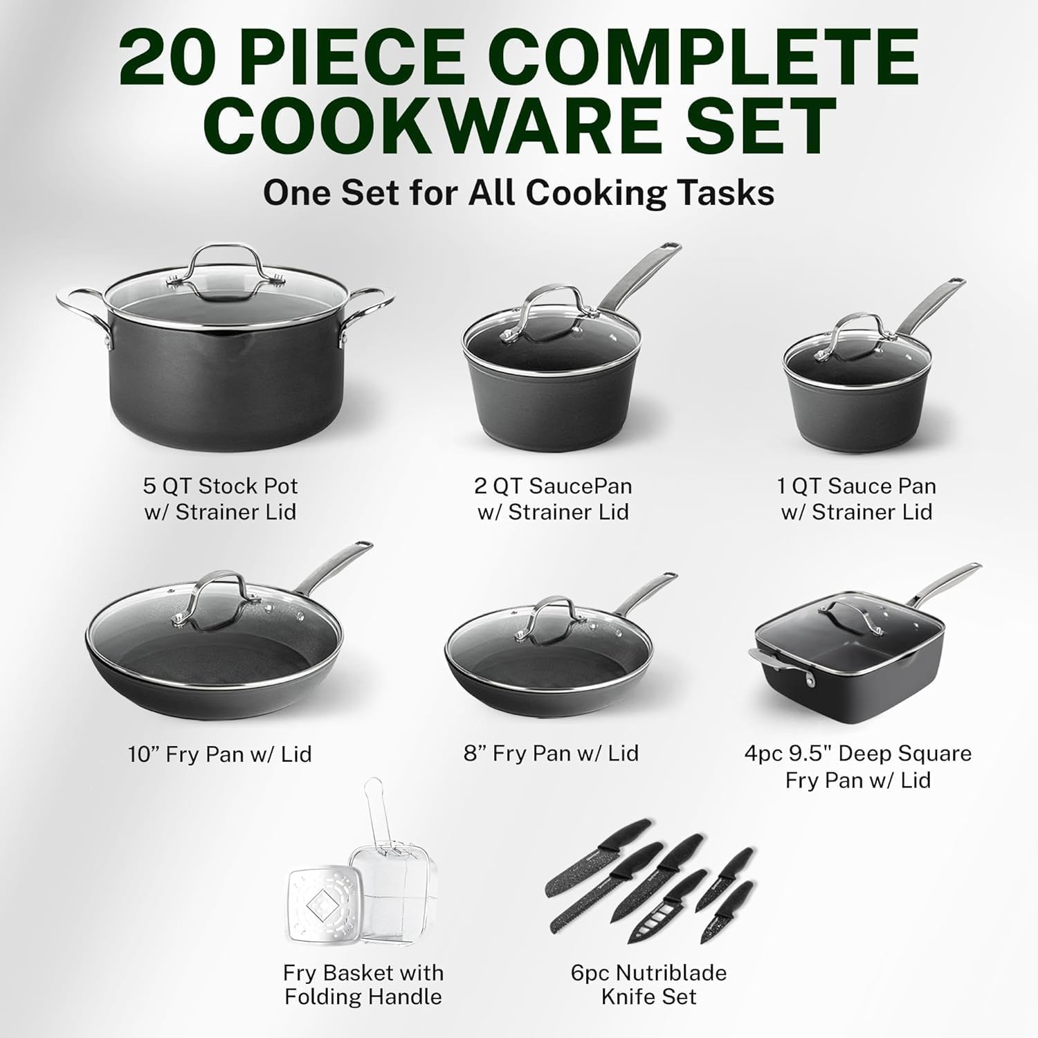 Granitestone Armor Max 20-Piece Nonstick Cookware Set