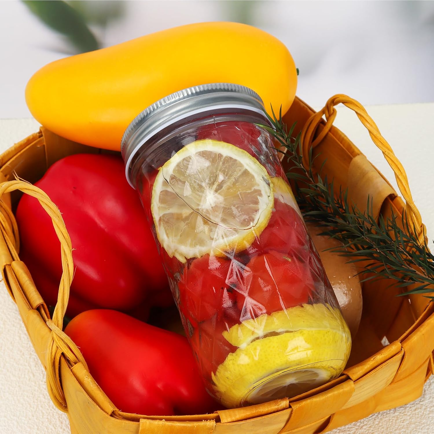 Keketin 12 oz Wide Mouth Mason Jars 20 Pack with Screw Lids