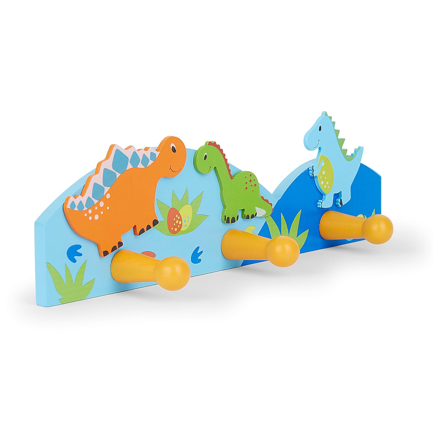 Kids Dinosaur Themed Triple Coat Hook Wall Hanger