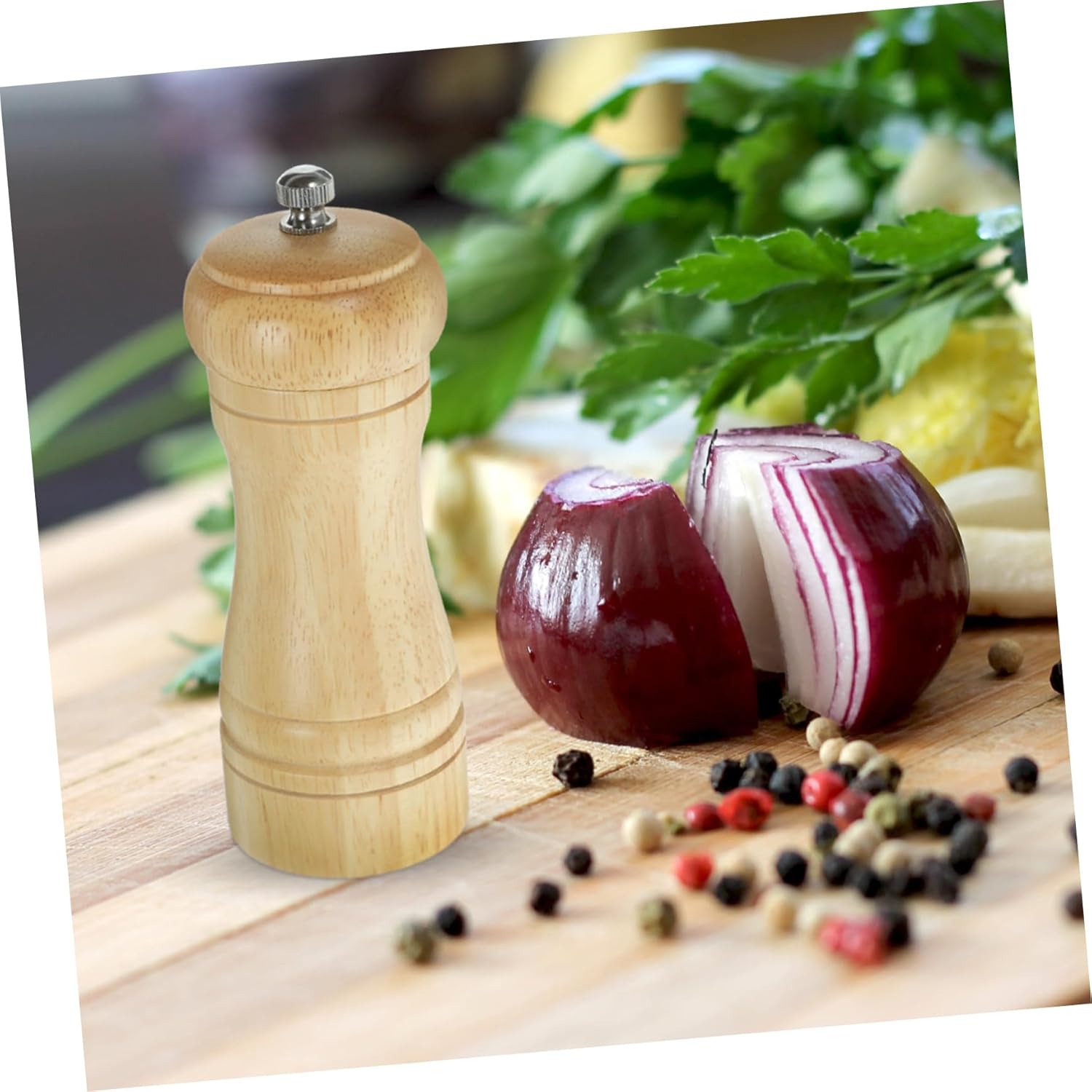 Ciieeo 2 Pcs Manual Pepper Mill and Salt Shaker