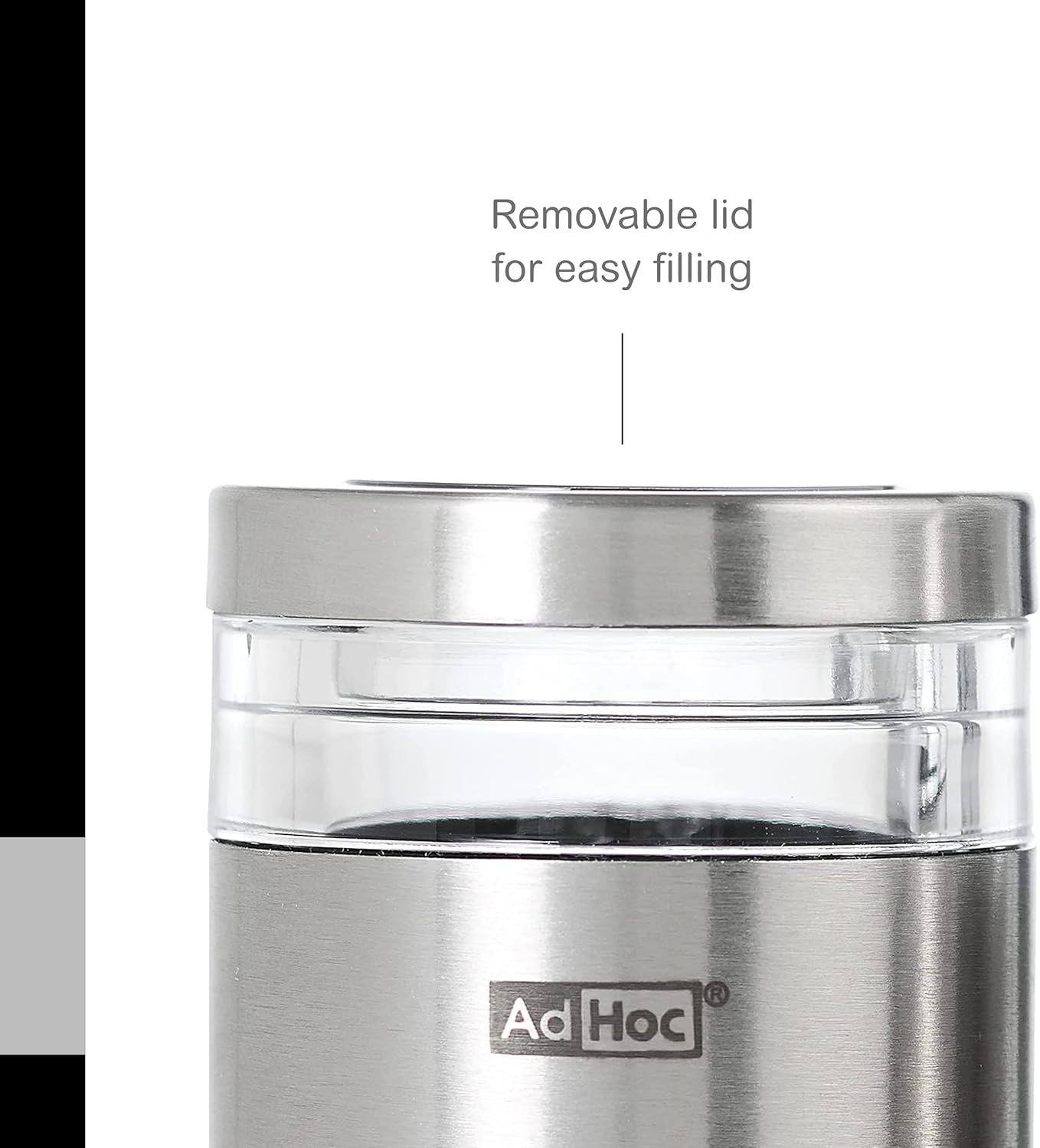 AdHoc Salt Pepper Mill Gift Set - Fine to Coarse Grind