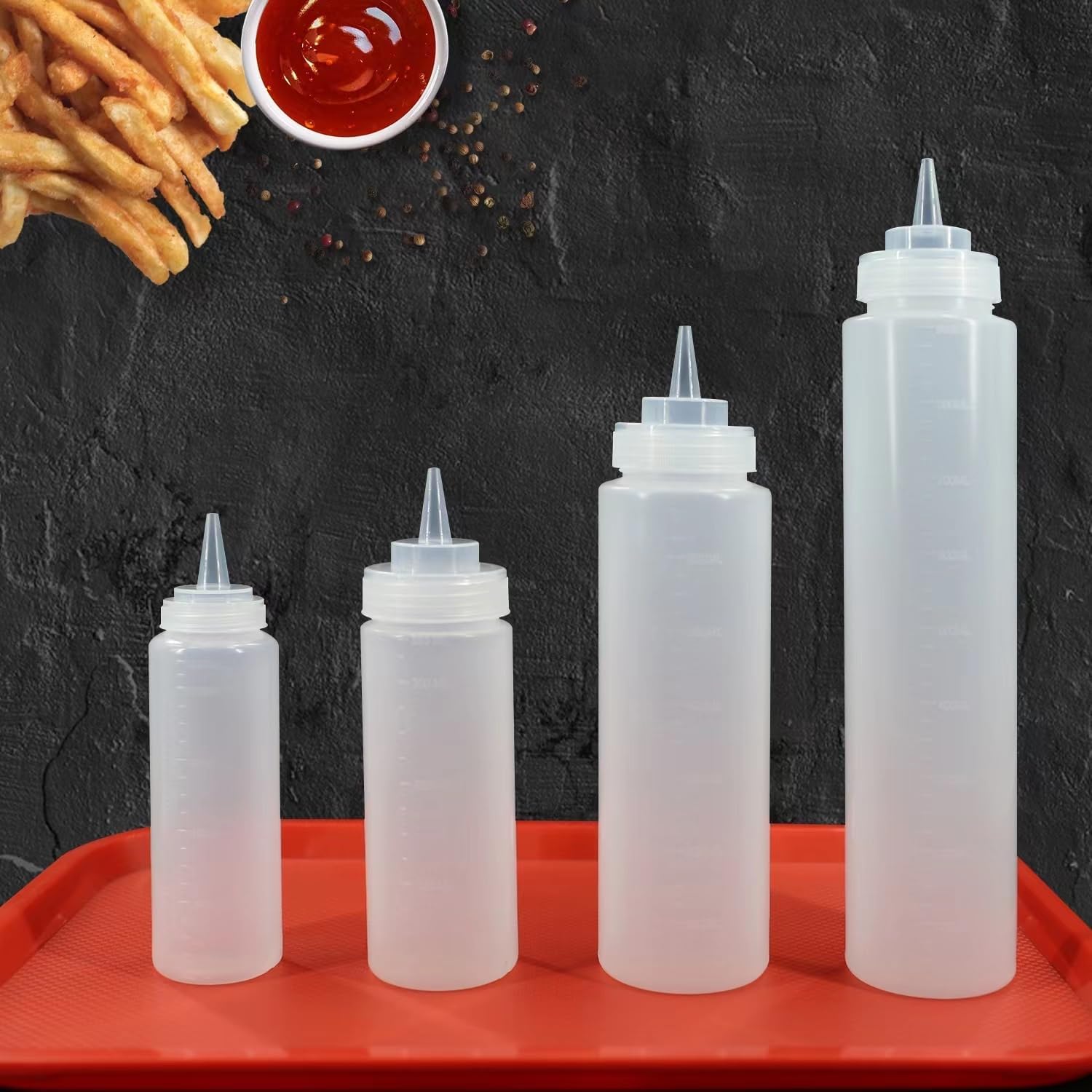 Set of 6 12oz Condiment Squeeze Bottles with Tip Cap