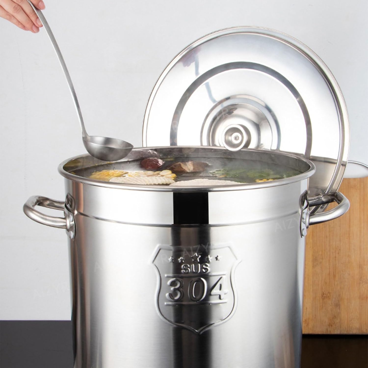 AIZYR 304 Stainless Steel Stock Pot with Lid