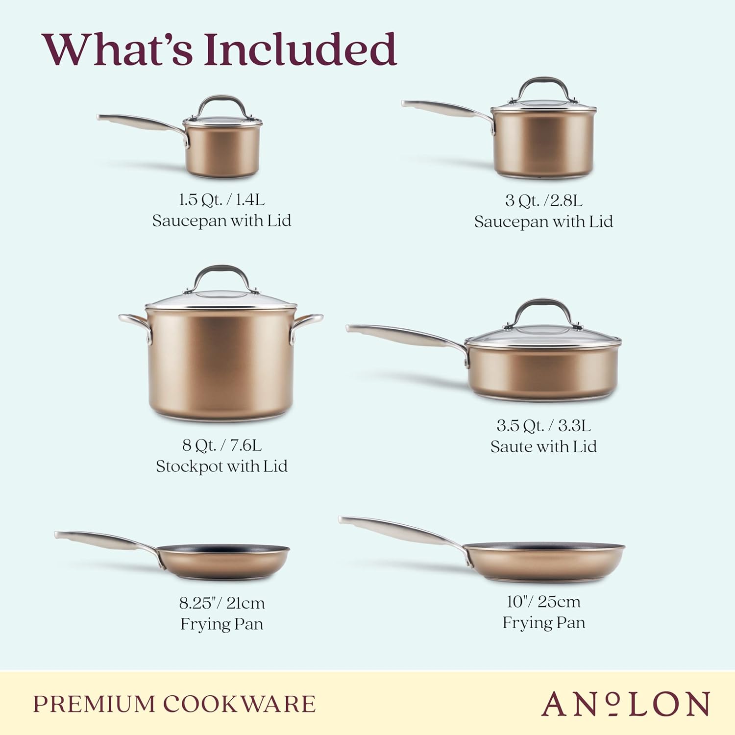 Anolon Ascend 10-Piece Hard Anodized Nonstick Cookware Set