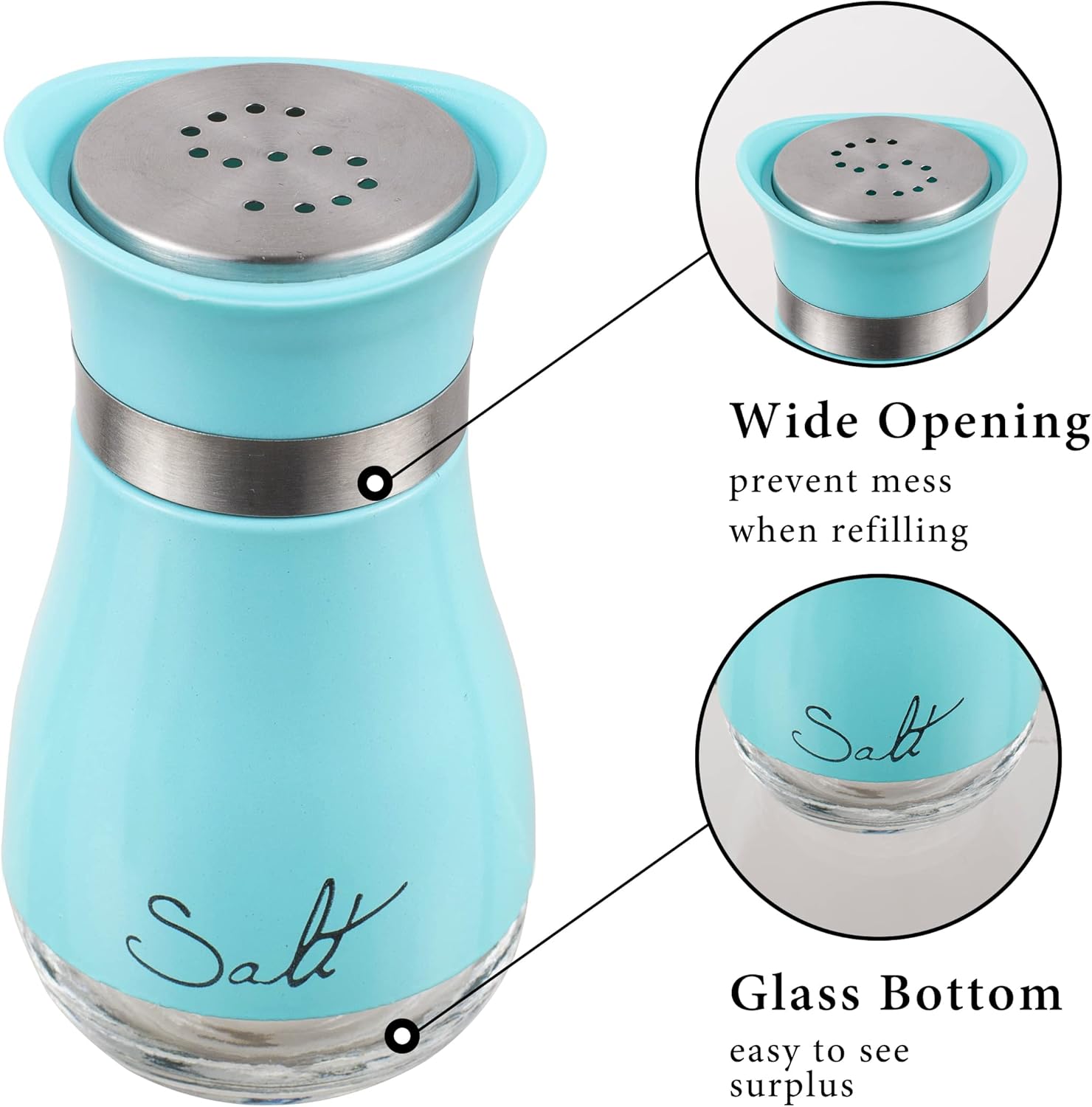 Lonffery Salt Pepper Shakers Set Turquoise