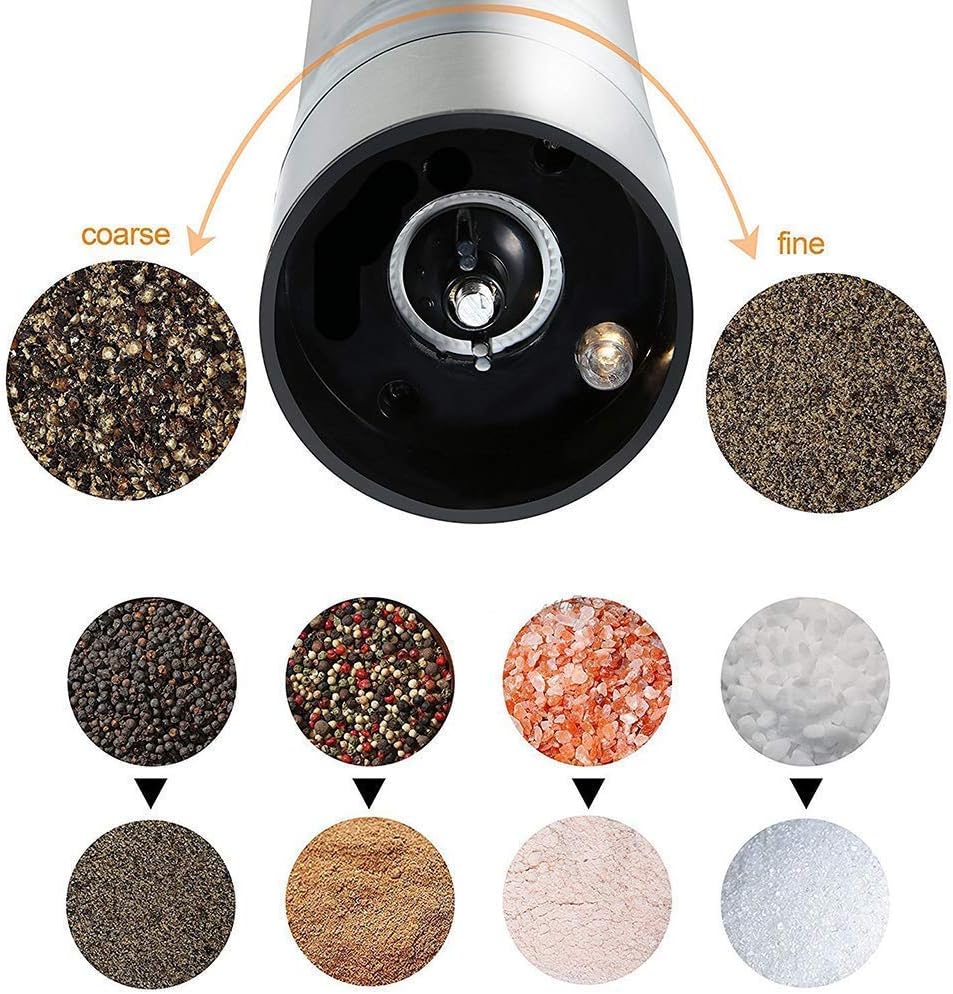 sdneNest Battery-Powered Salt Pepper Grinders Set of 2