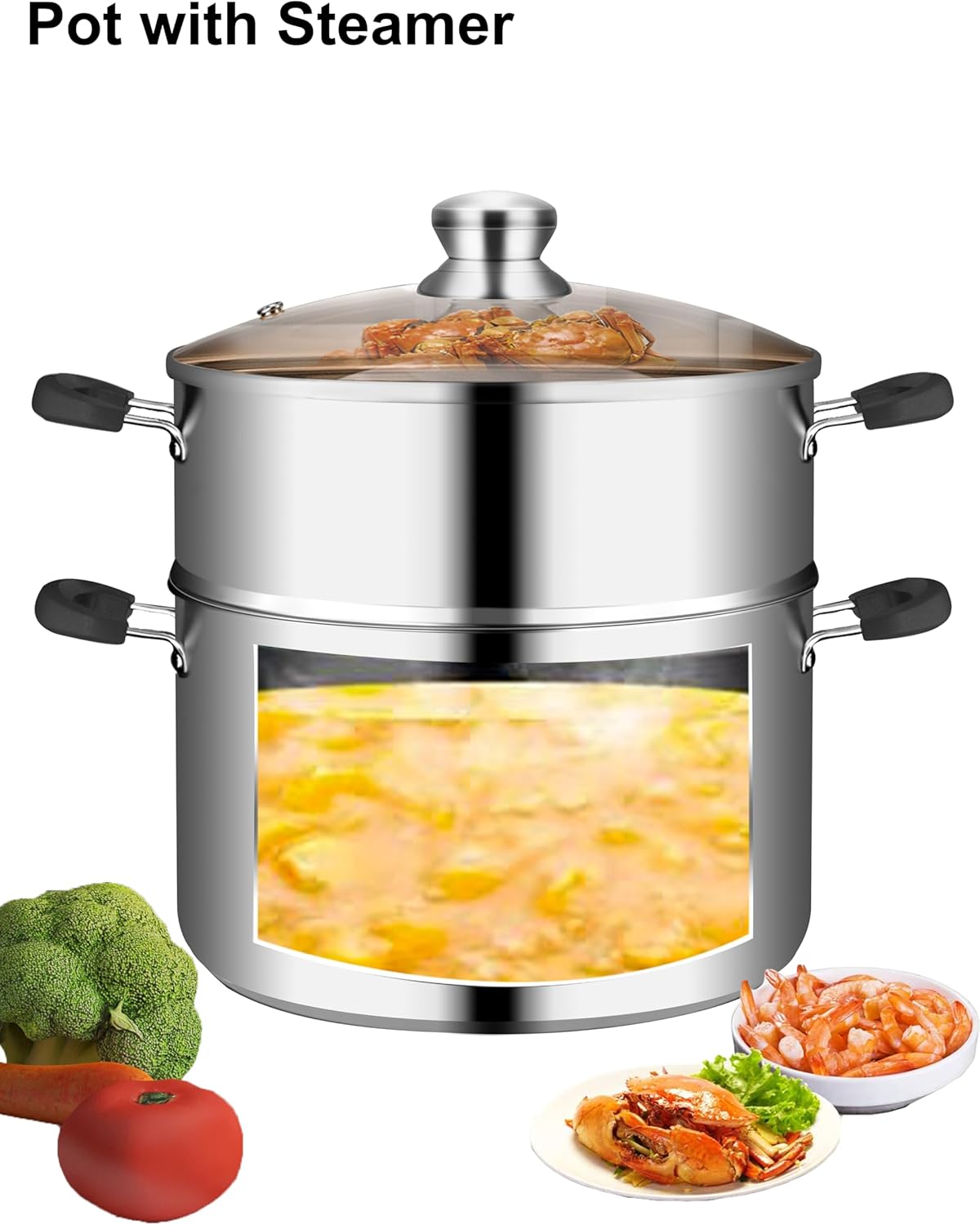 VENTION 48 QT Induction Steamer Pot with 94 Inch Basket