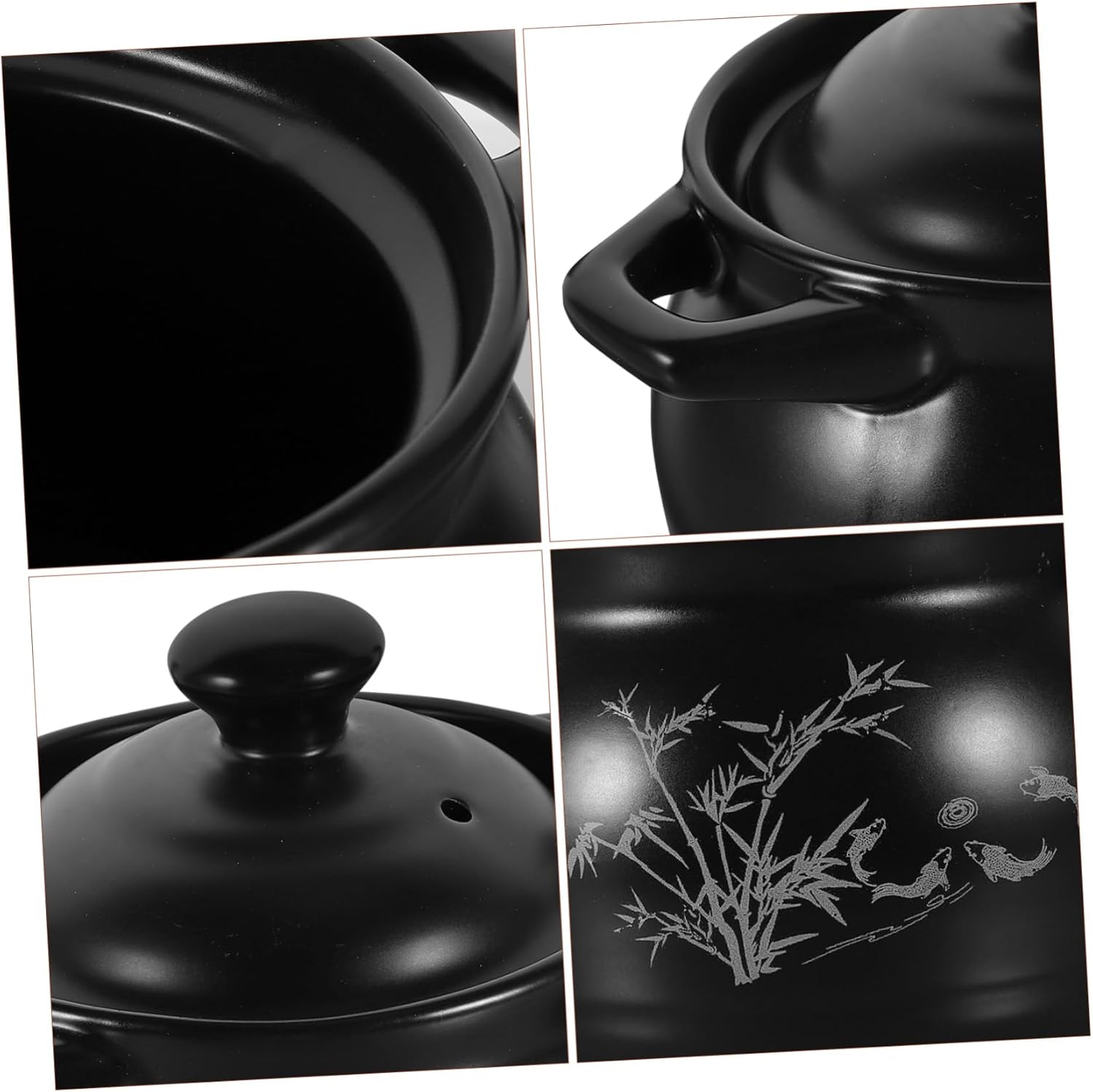 Hemoton Ceramic Stockpot 18L with Lid