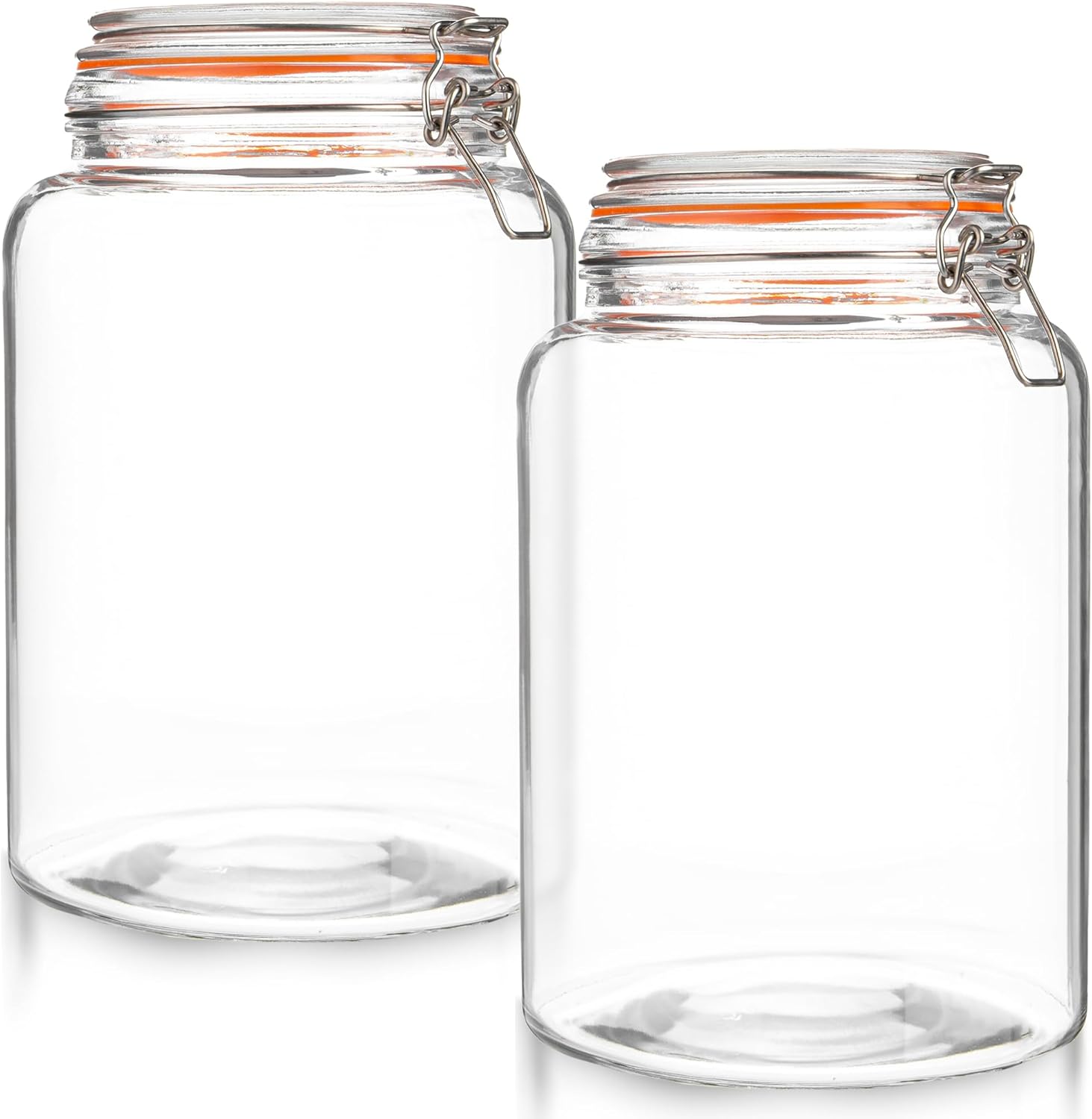 KitchenToolz Gallon Glass Jar with Hinged Lids - Pack of 2