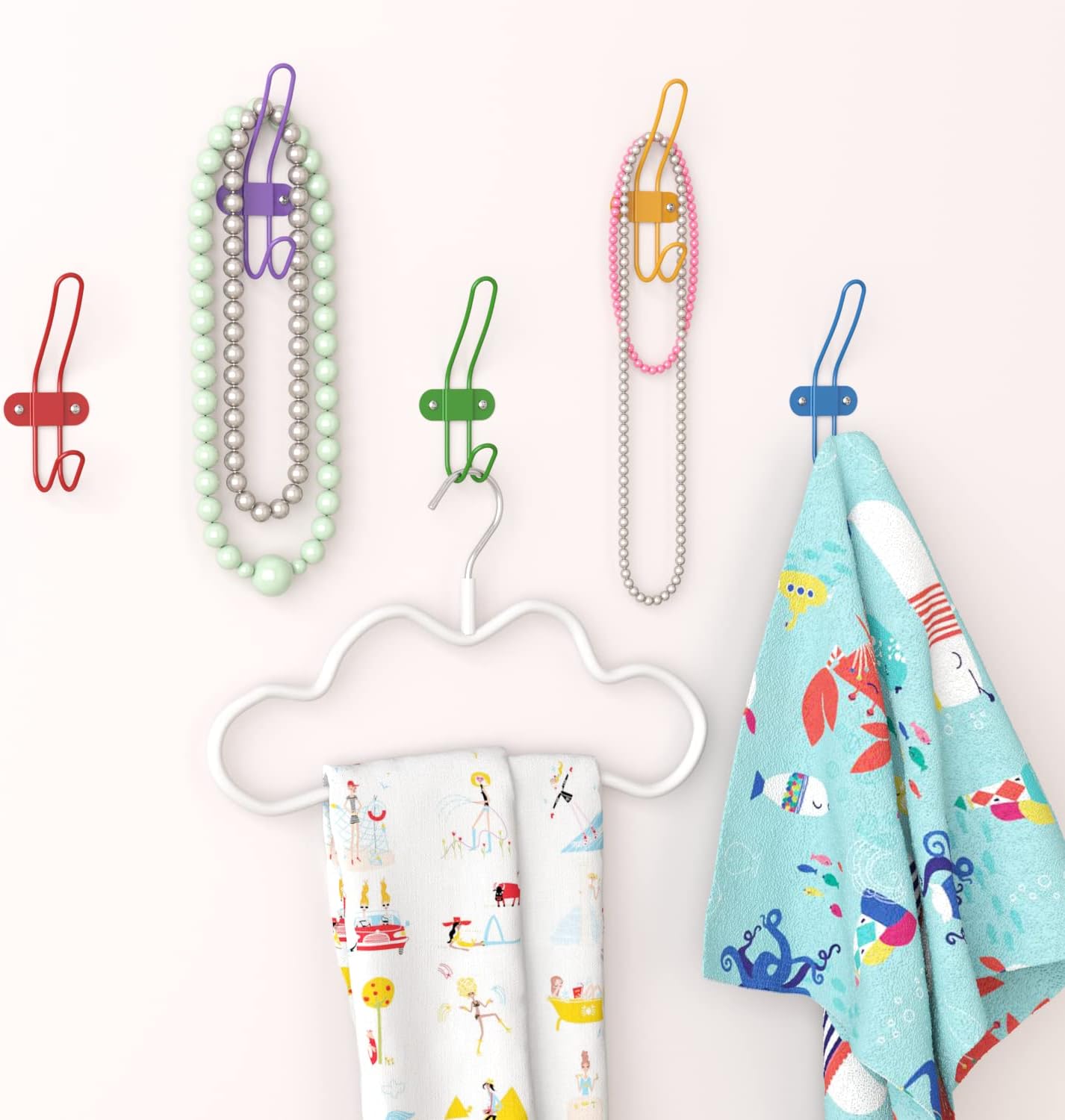 Kids Wall Coat Hooks Set of 10 for Nursery and Bedroom
