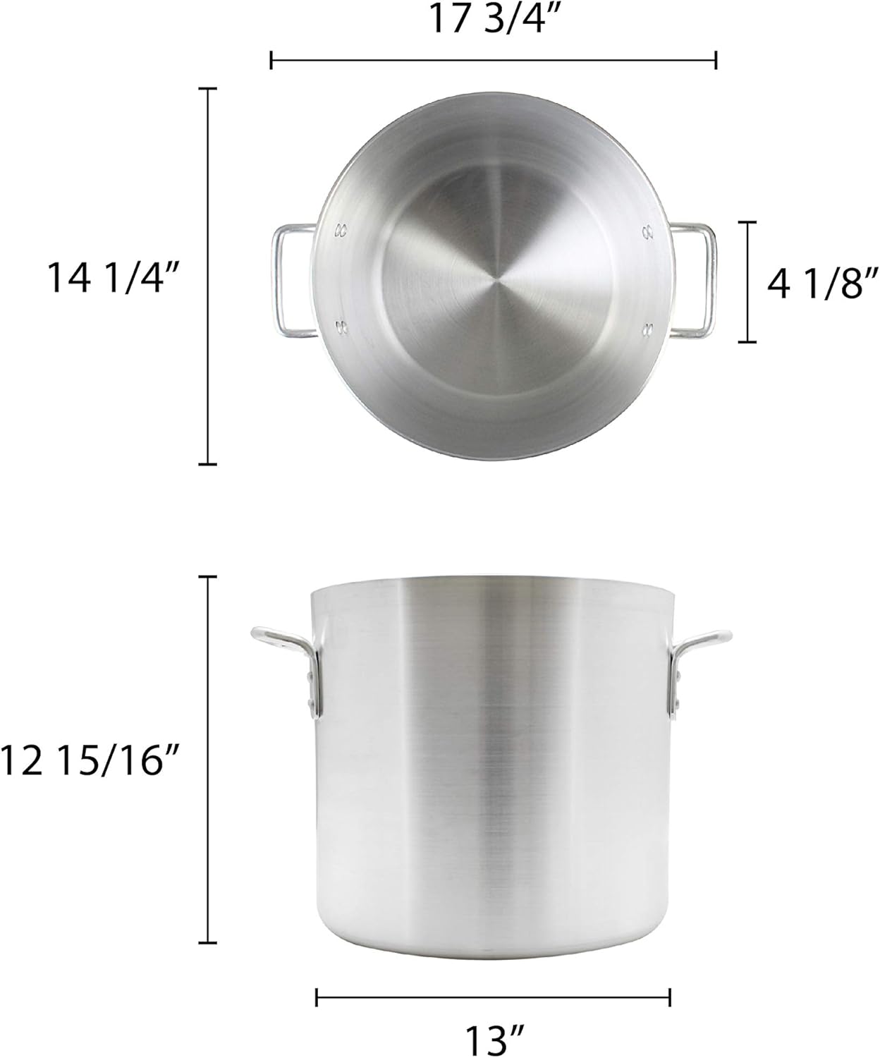 32 Quart Aluminum Stock Pot with Riveted Handles