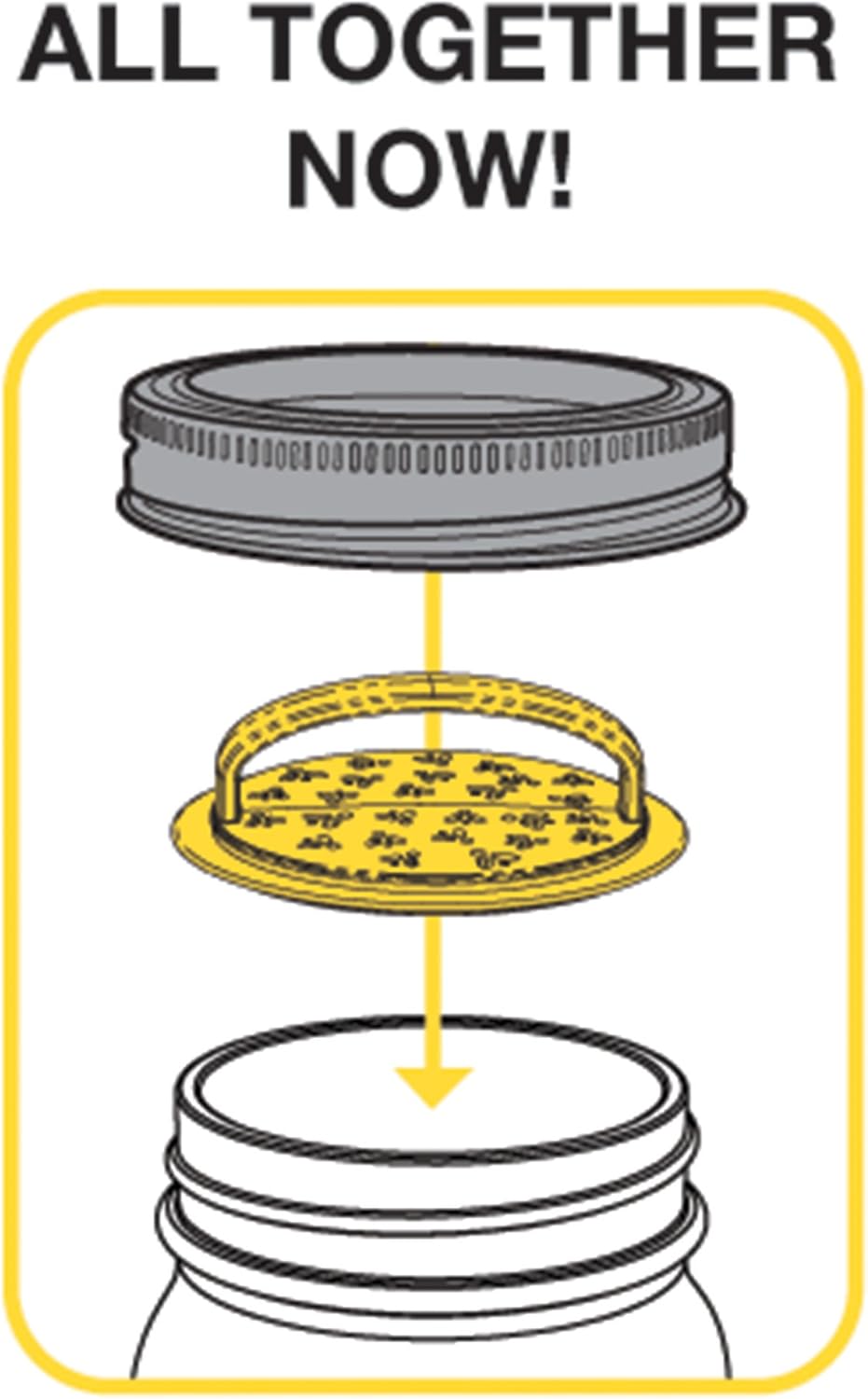 Jarware Firefly Catcher Kit for Mason Jars Yellow 1