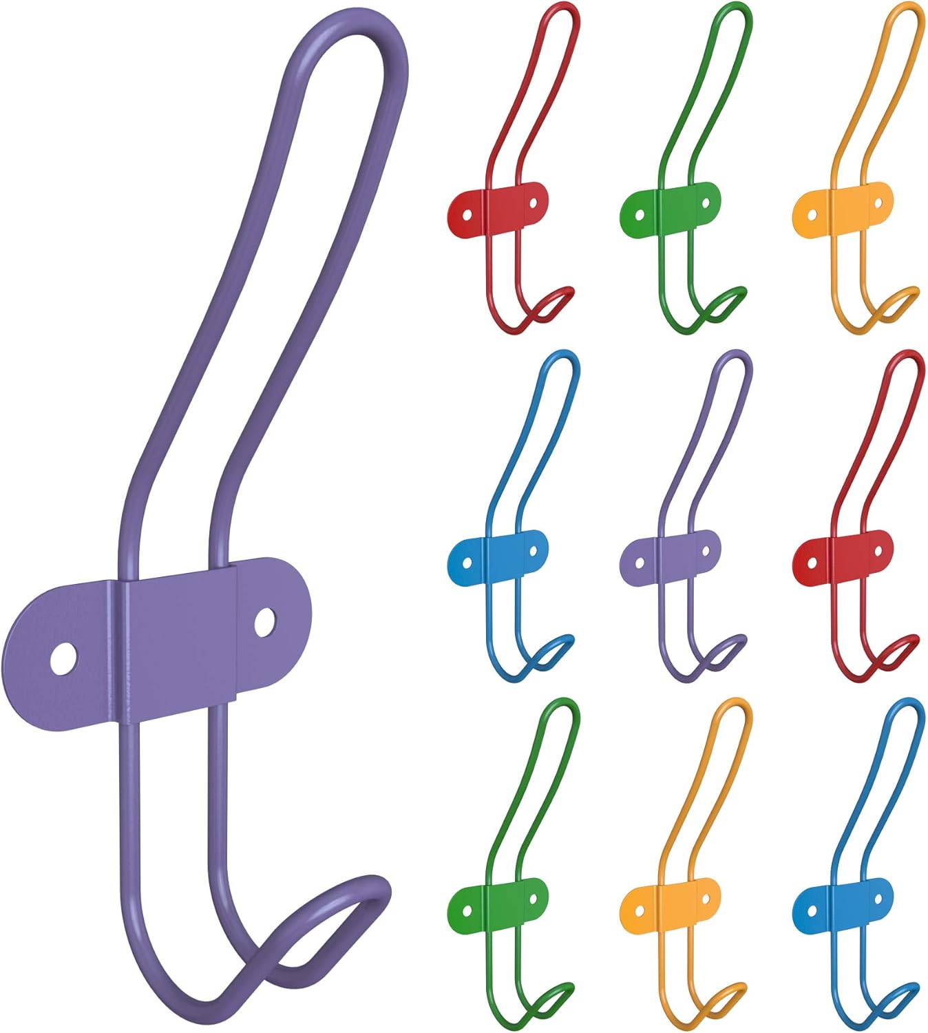 Kids Wall Coat Hooks Set of 10 for Nursery and Bedroom