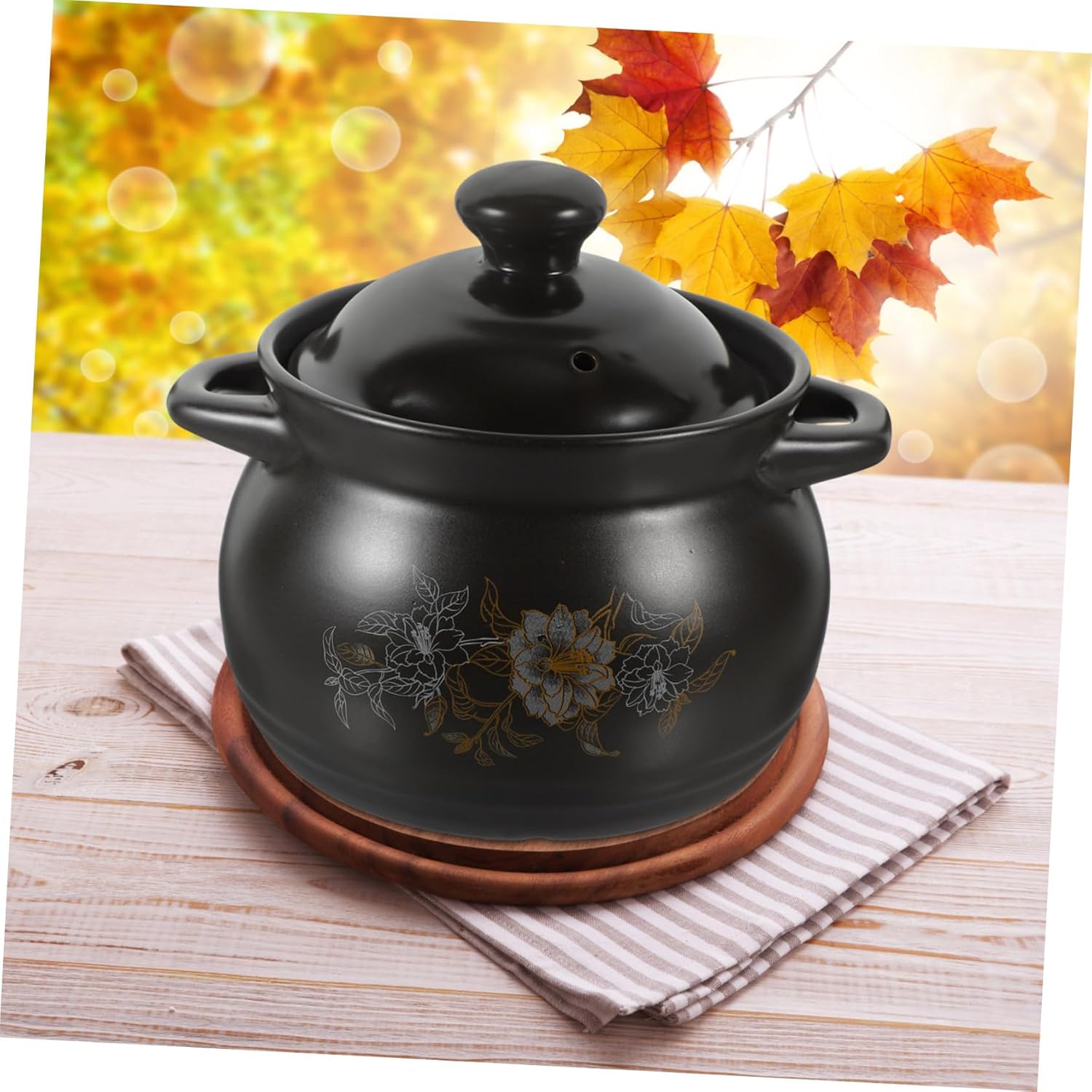 Hemoton Ceramic Stockpot 18L with Lid