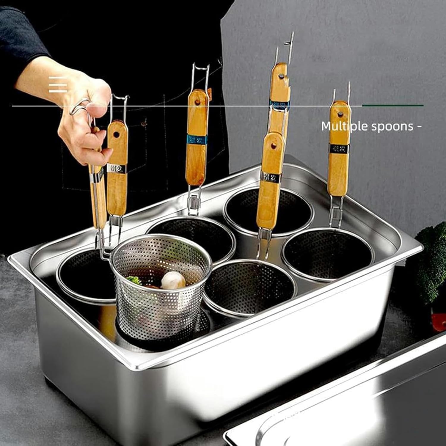 BINGWANG 6-Hole Pasta Cooker Insert Set for Home Kitchen Restaurant