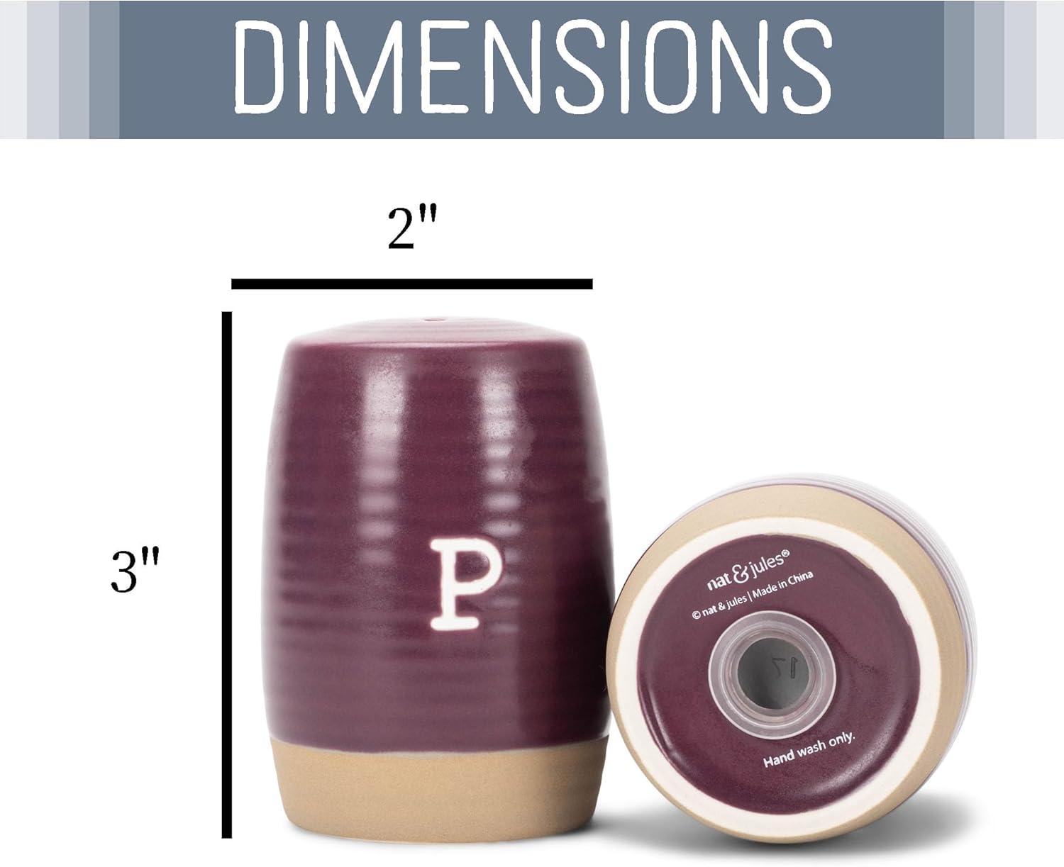 Nat Jules Deep Wine Red Salt and Pepper Shaker Set 2 Piece