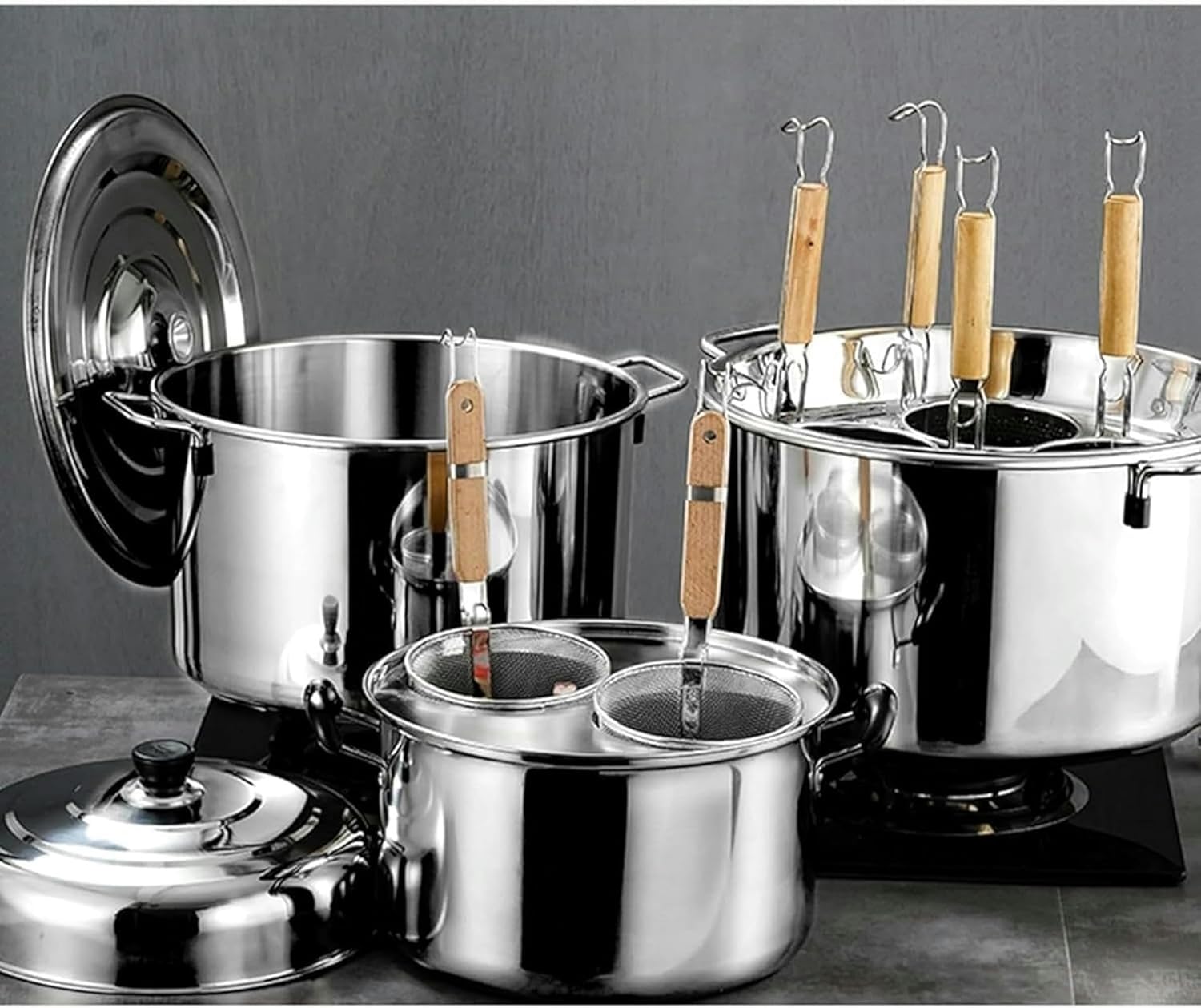 UNbit Heavy Duty Induction Stockpot with Divider and Colander Strainer