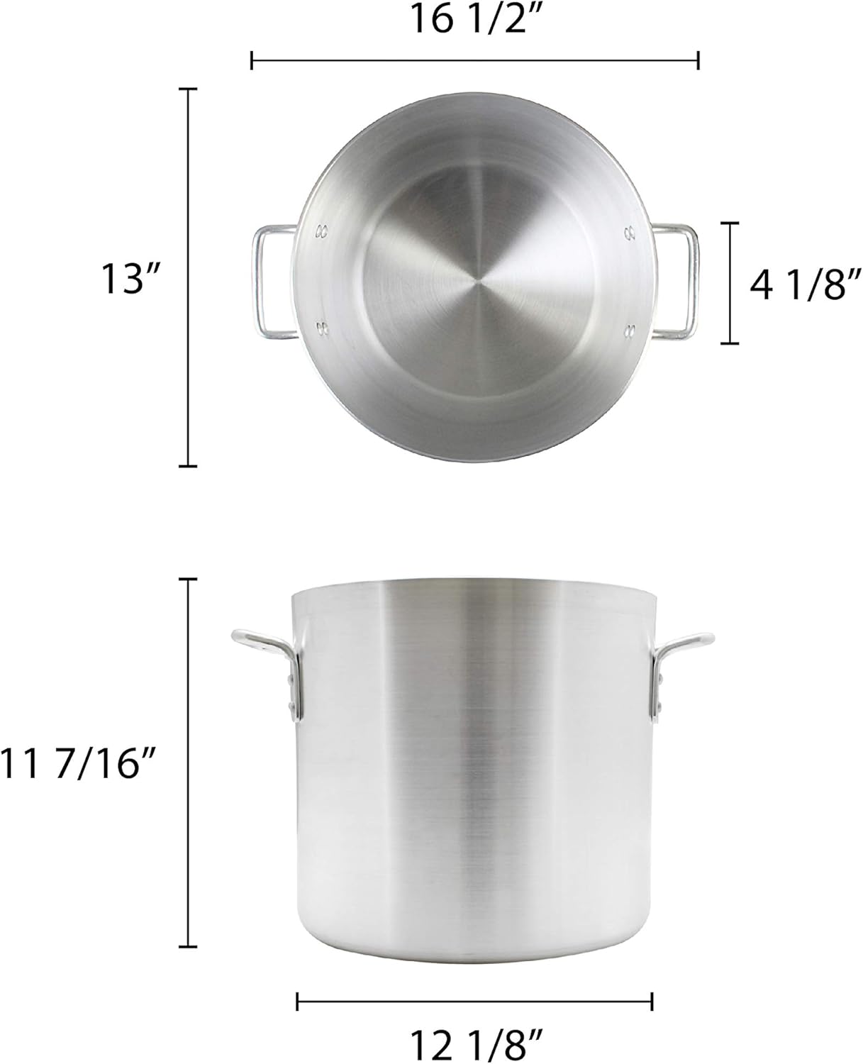 24 Quart Aluminum Stock Pot with Riveted Handles