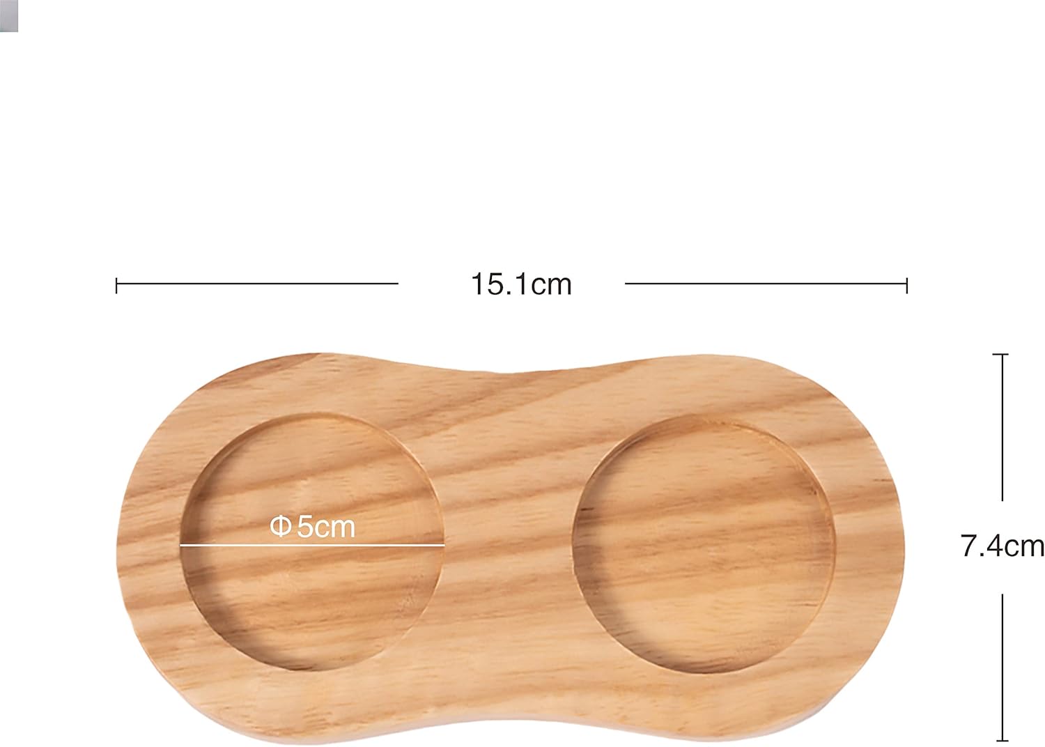 Salt and Pepper Mill Tray - Rubber Wood 5 cm Inner Diameter