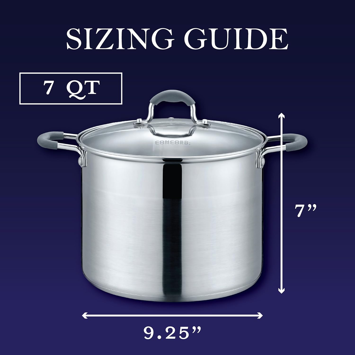 CONCORD 7 QT Stock Pot with Glass Lid and Triply Bottom