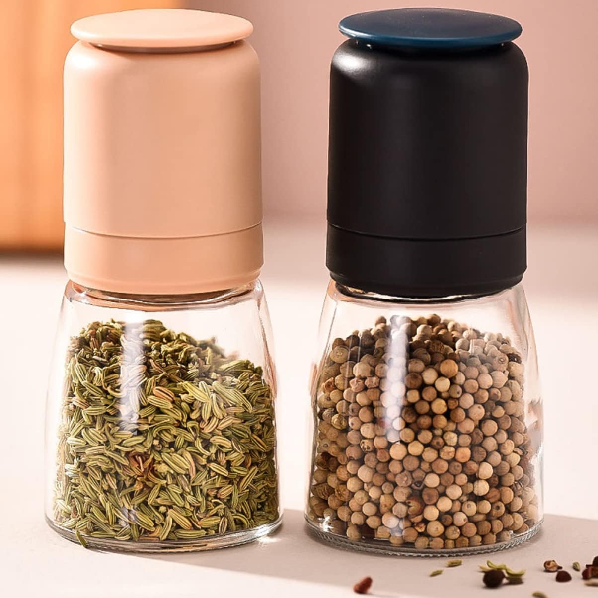 Zerodeko Pepper Grinder Coarseness Adjuster 150ml Glass Mill Set 1