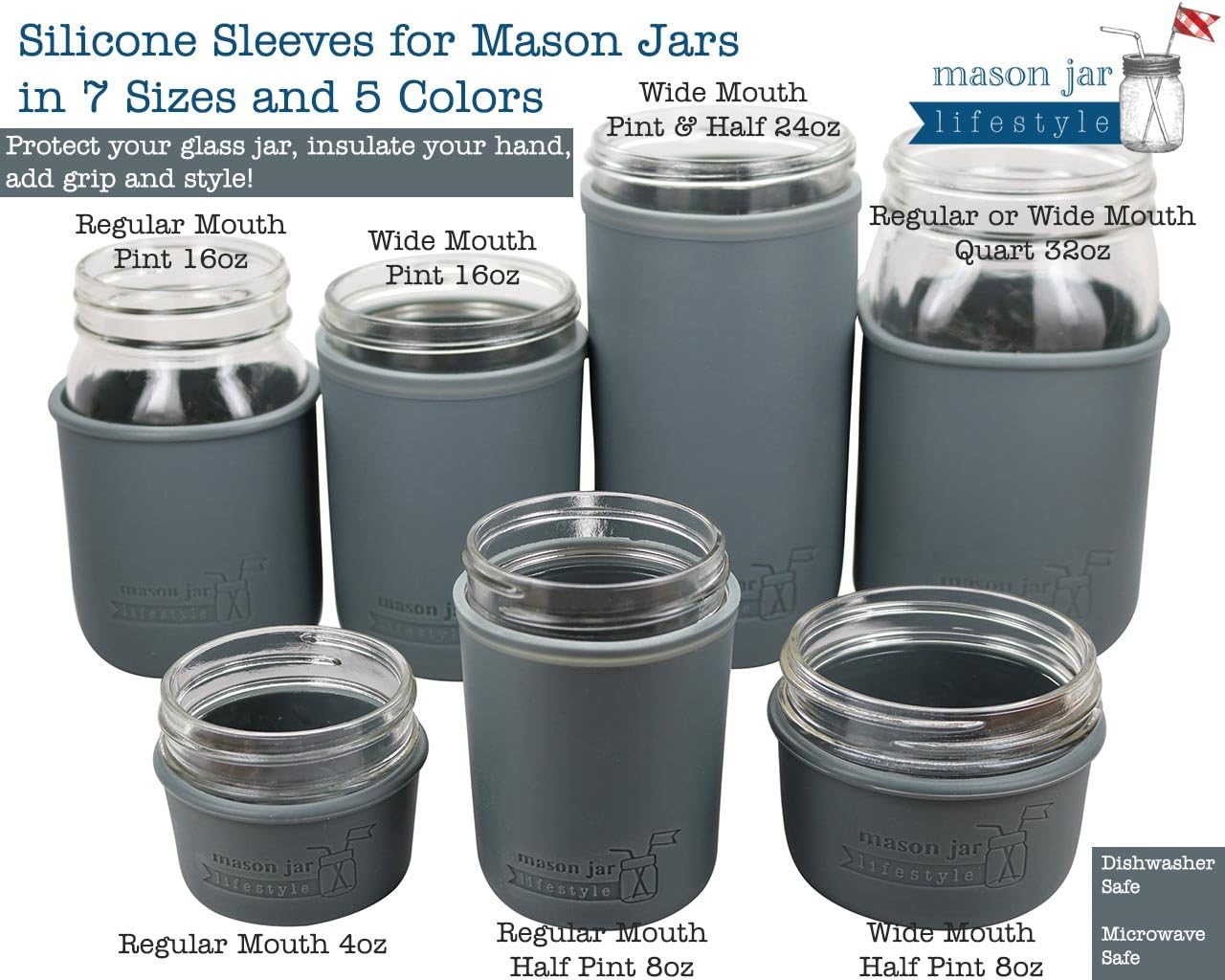 4oz Silicone Sleeves for Protecting Small Ball Jars - Bright Blue 2 Pack