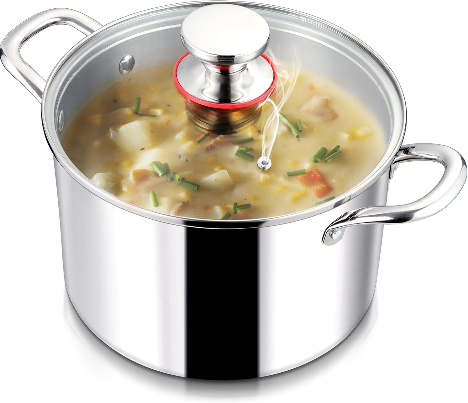 LIANYU 8QT Stainless Steel Stock Pot with Lid 1