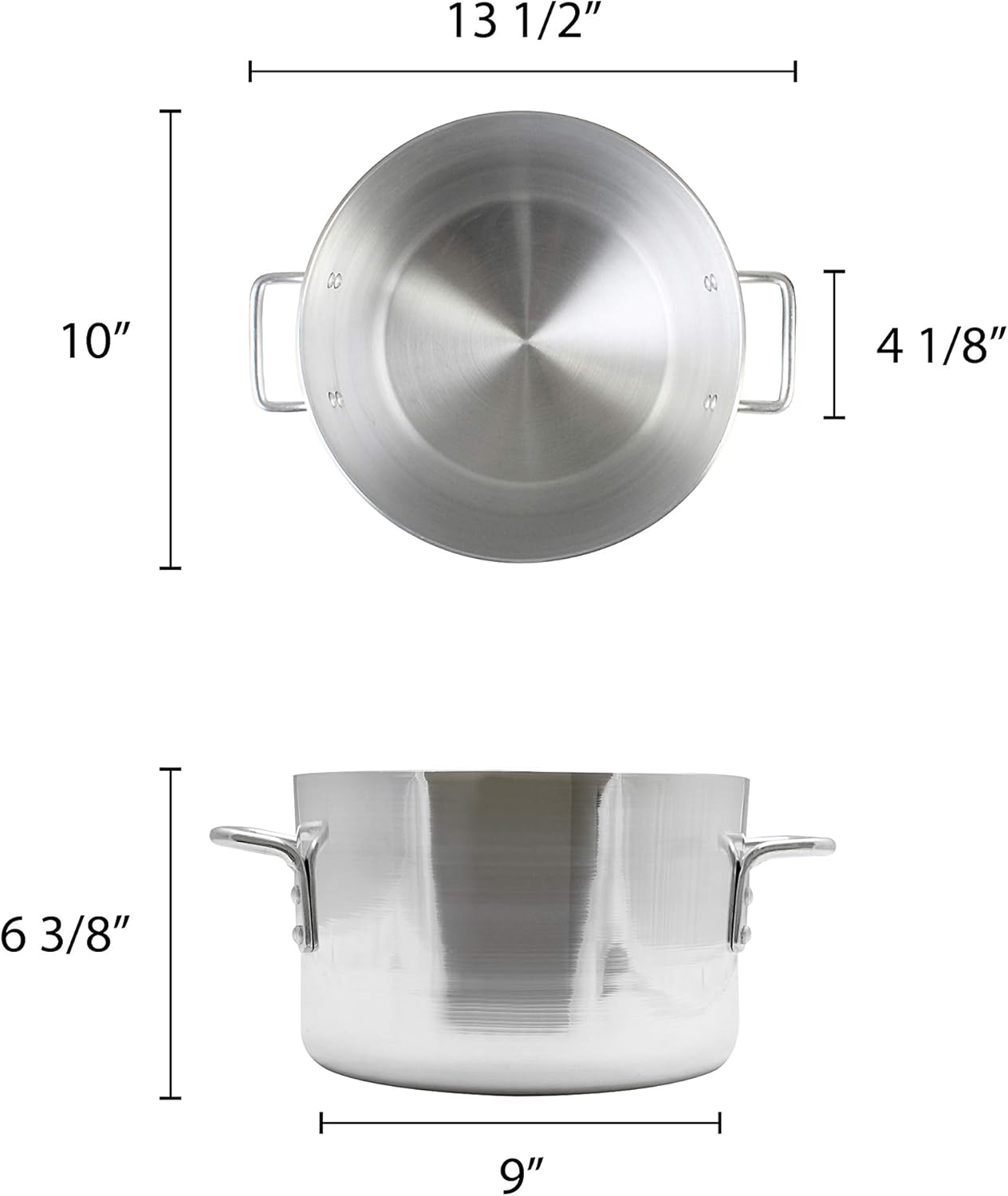 Restaurant Essentials 8 Quart Aluminum Sauce Pot Mirror Finish