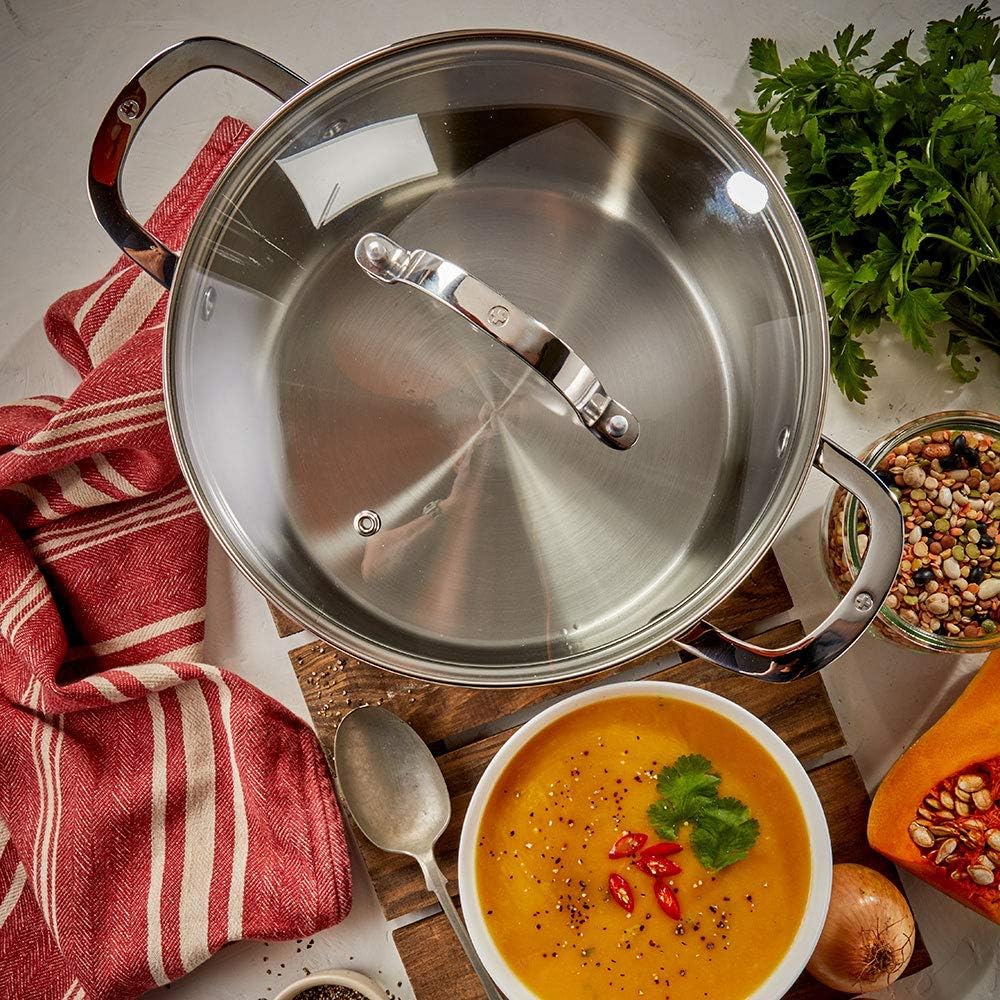 Swiss Diamond 3-in-1 Stainless Steel Cookware Set with Strainer and Steamer