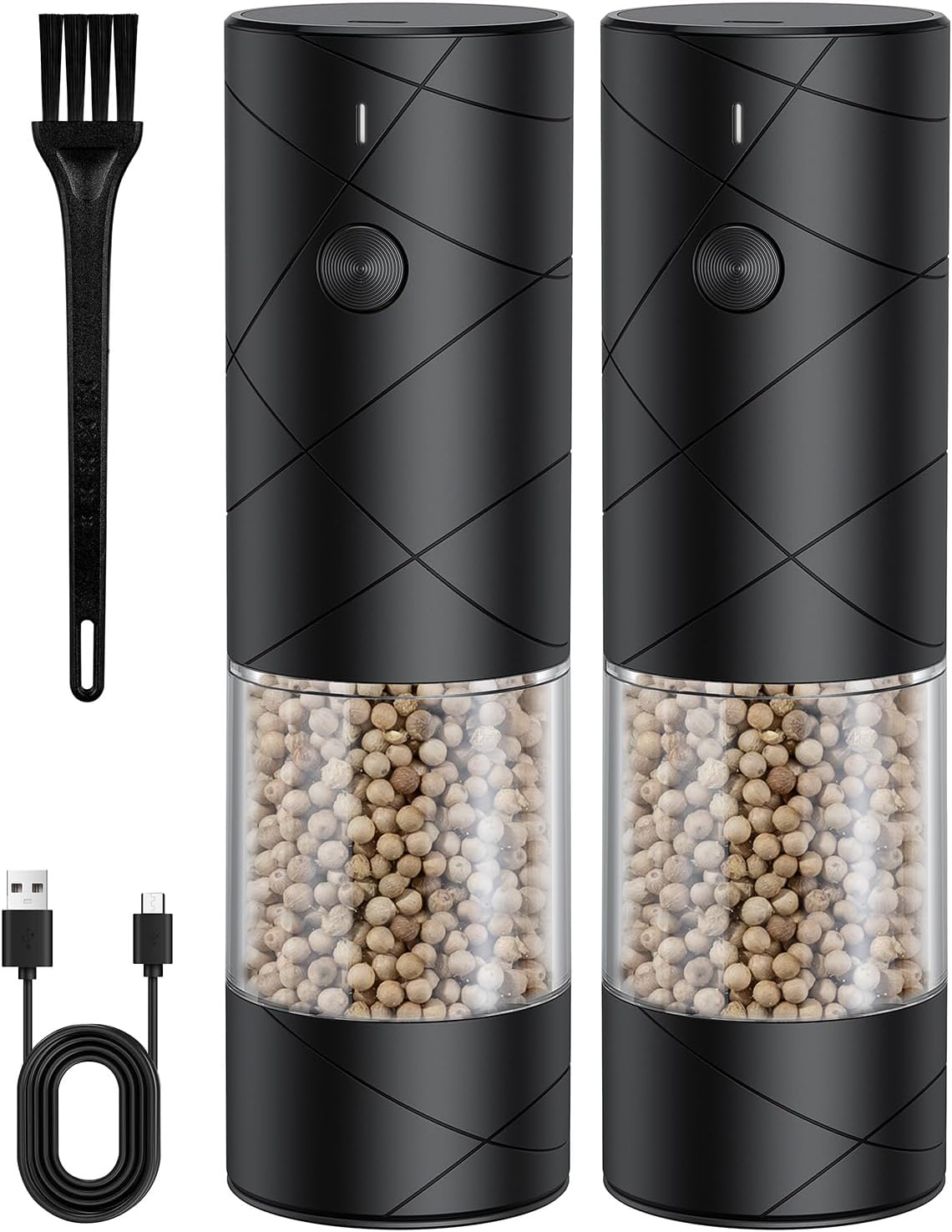Sangcon Electric Salt Pepper Grinder Set - Rechargeable Adjustable Coarseness