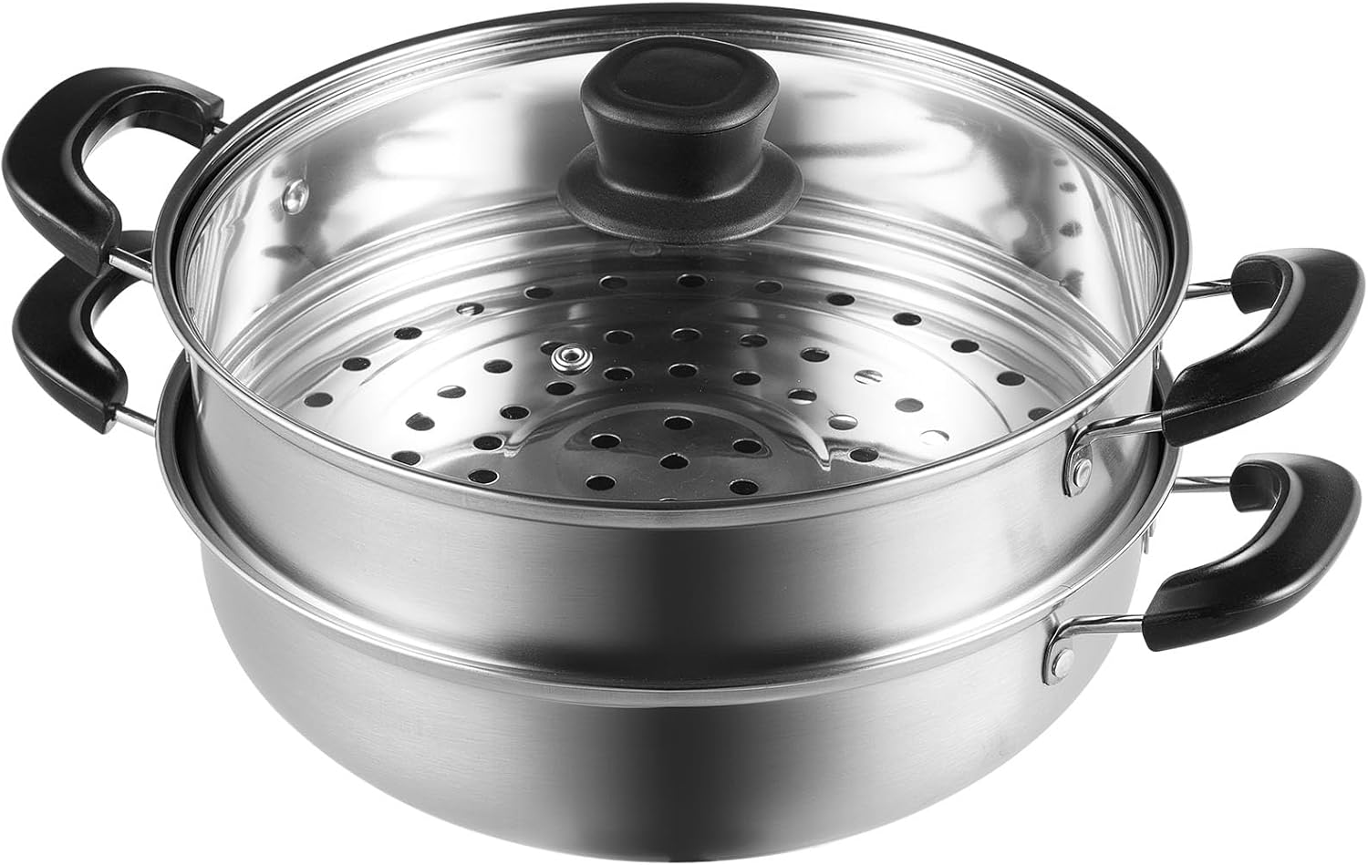 VEVOR 11in Steamer Pot Set with 3QT Stock Pot and Steamer Cloth