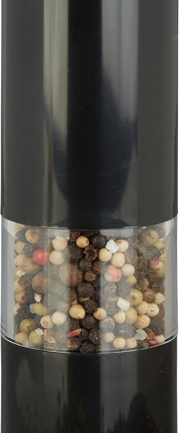 Relaxdays Electric Pepper Mill Set of 2 with Light BlackWhite