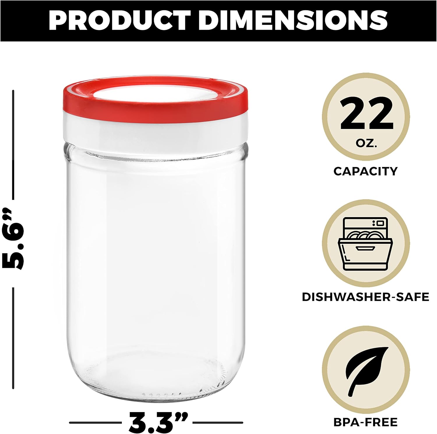 Tribello 22 Oz Wide Mouth Mason Jars 6-Pack 1