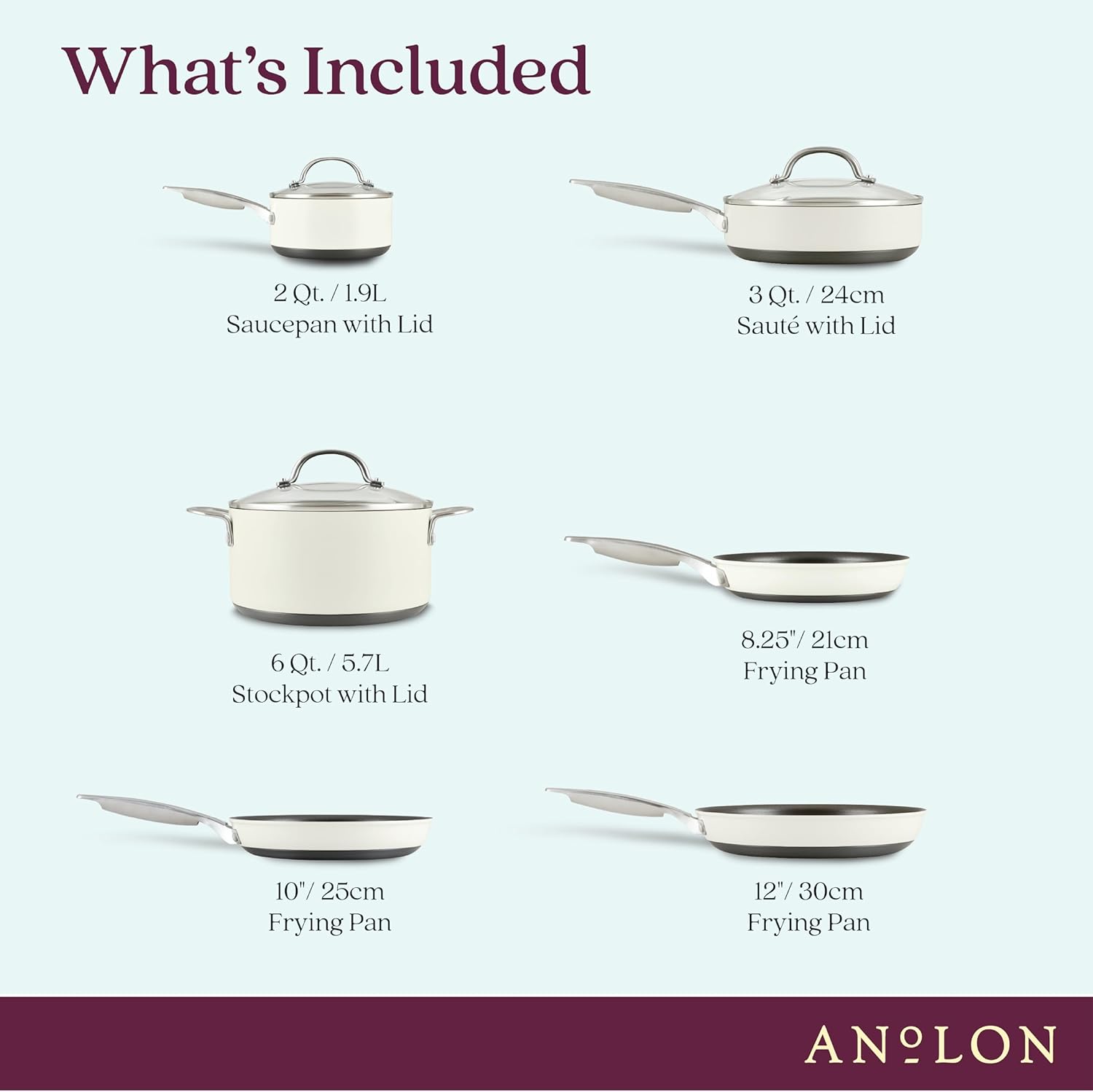 Anolon Achieve 9-Piece Hard Anodized Nonstick Cookware Set