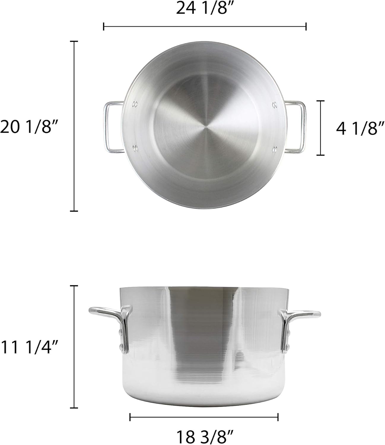 60 Quart Aluminum Sauce Pot Mirror Finish