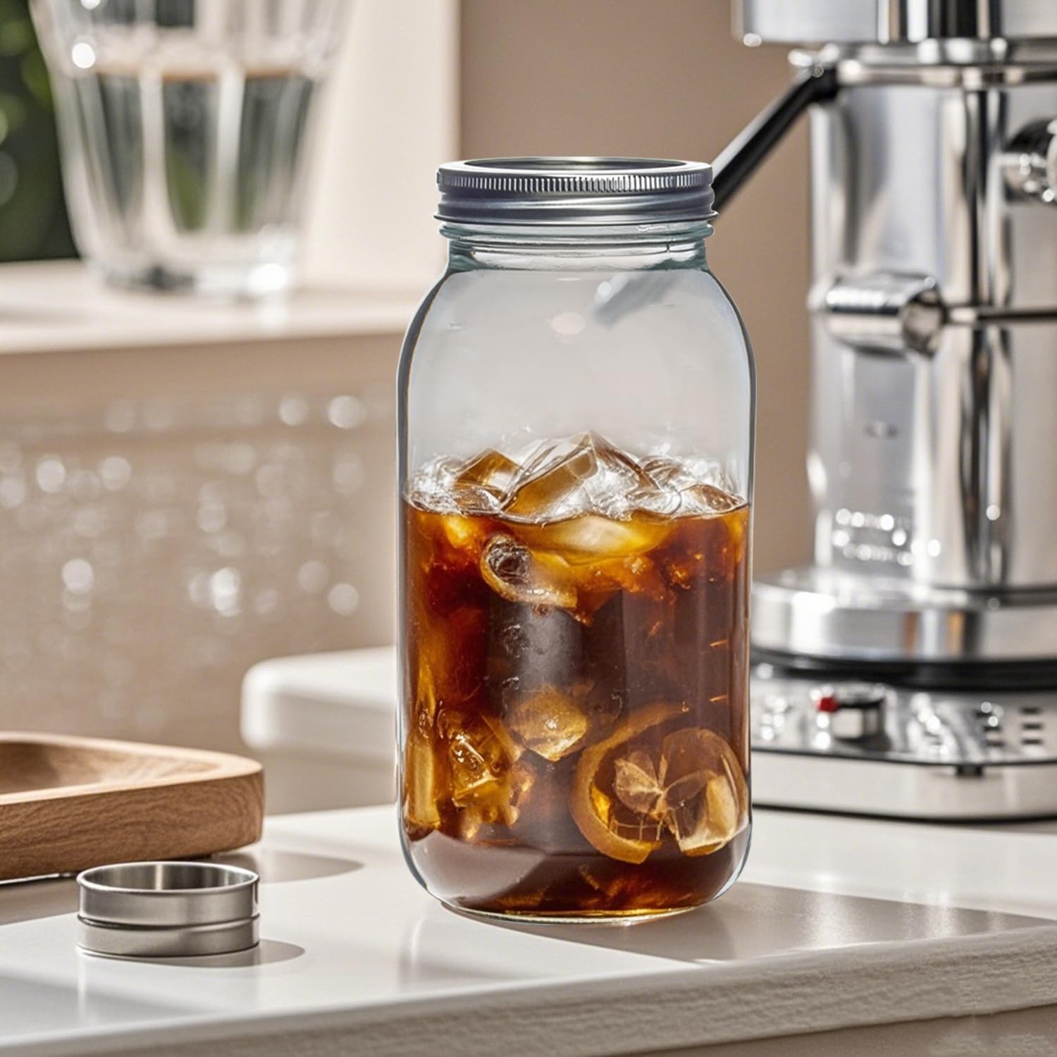 64 oz Mason Jars 3 Pack Large Half Gallon Airtight Lids