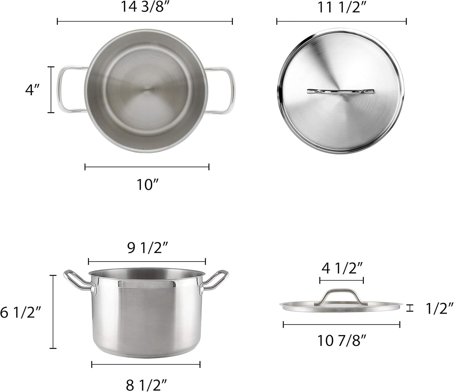 Restaurant Essentials 8 Quart 188 Steel Stock Pot with Lid 1