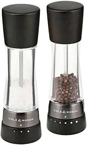 Cole Mason Derwent Black Wood Salt Pepper Mills Gift Set