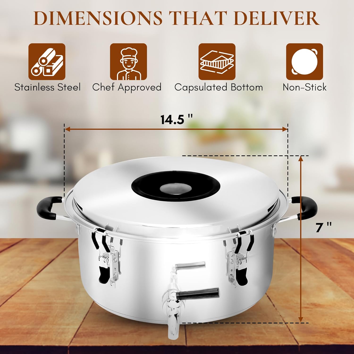 Virsari 147 Qt Stockpot with Flip-and-Serve Lid and Strainer