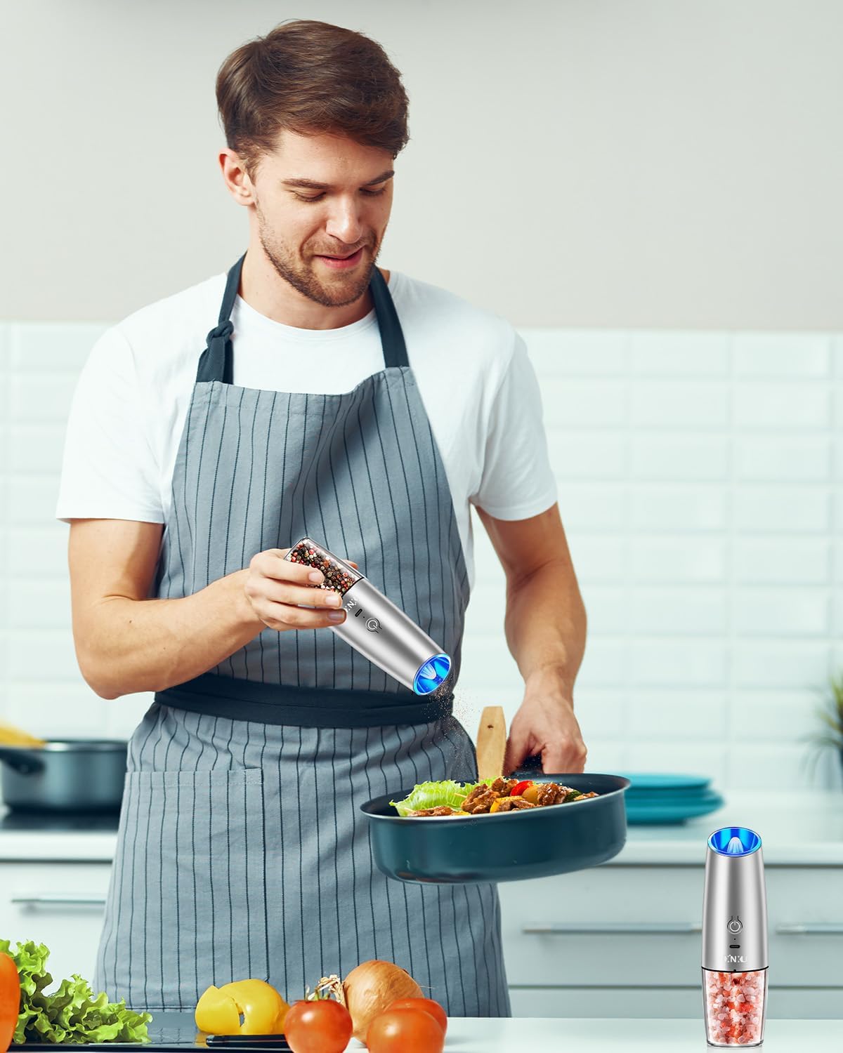XinXu USB Rechargeable Salt Pepper Grinder Set