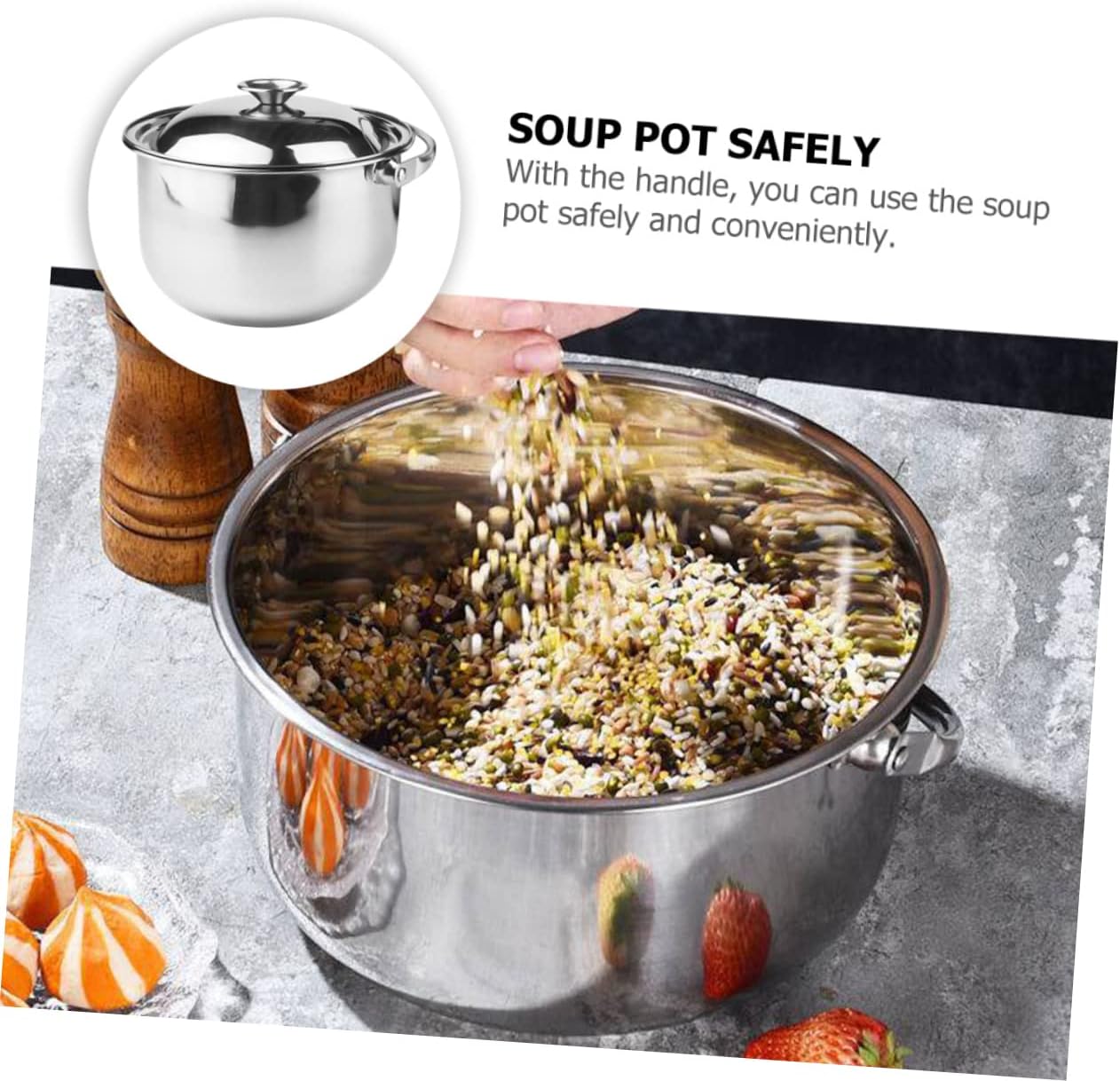 BRIGHTFUFU Multi-Purpose Stainless Steel Stockpot