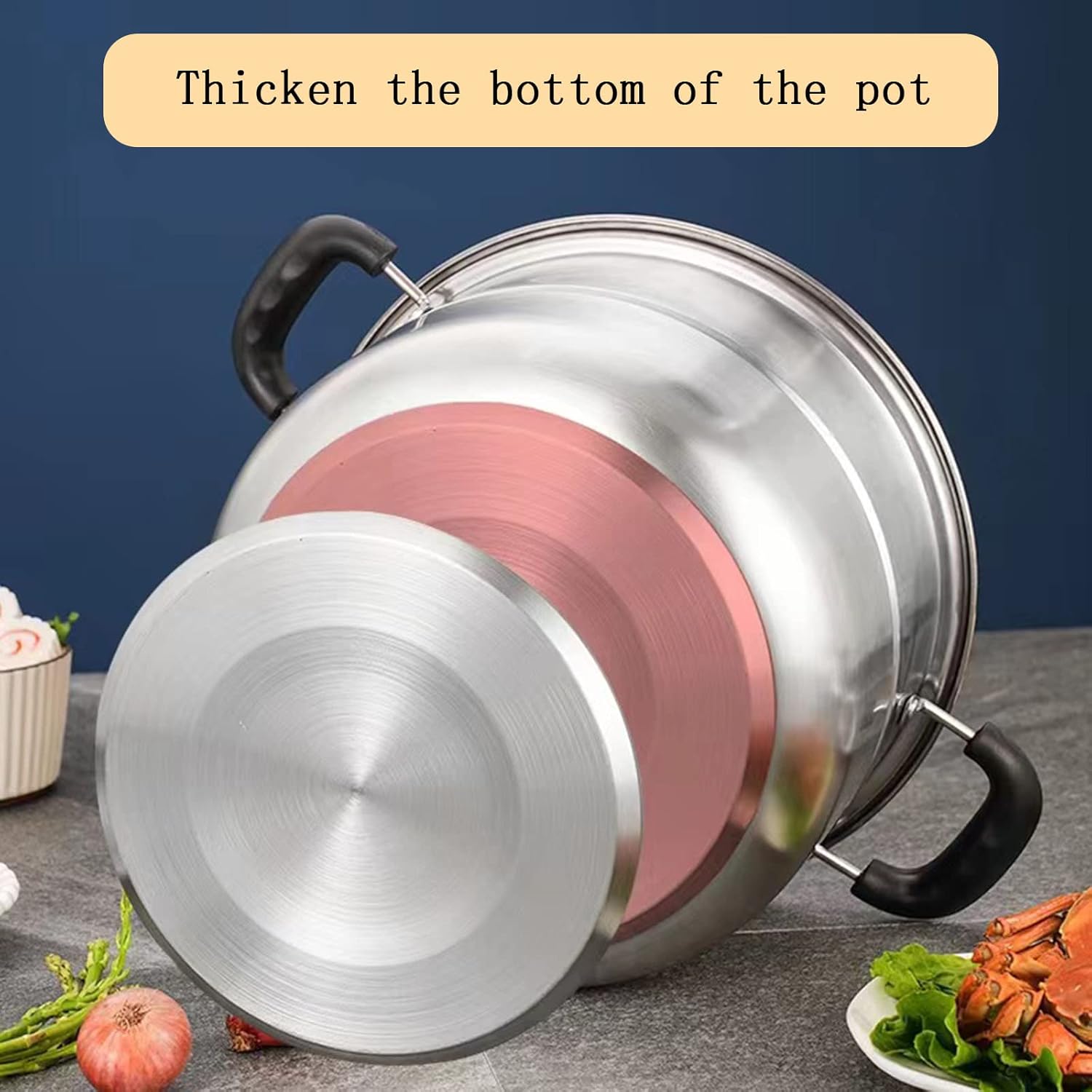 LCPUD 11 Inch 3-Tier Stainless Steel Steamer Pot with Lid