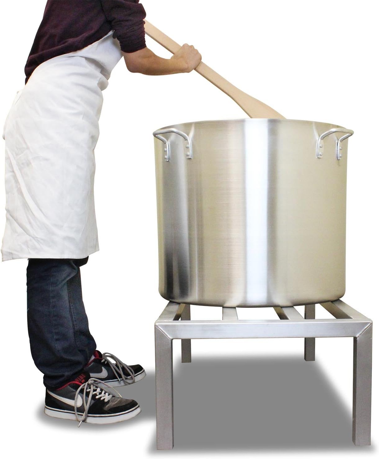 140 Quart Aluminum Stock Pot with Riveted Handles