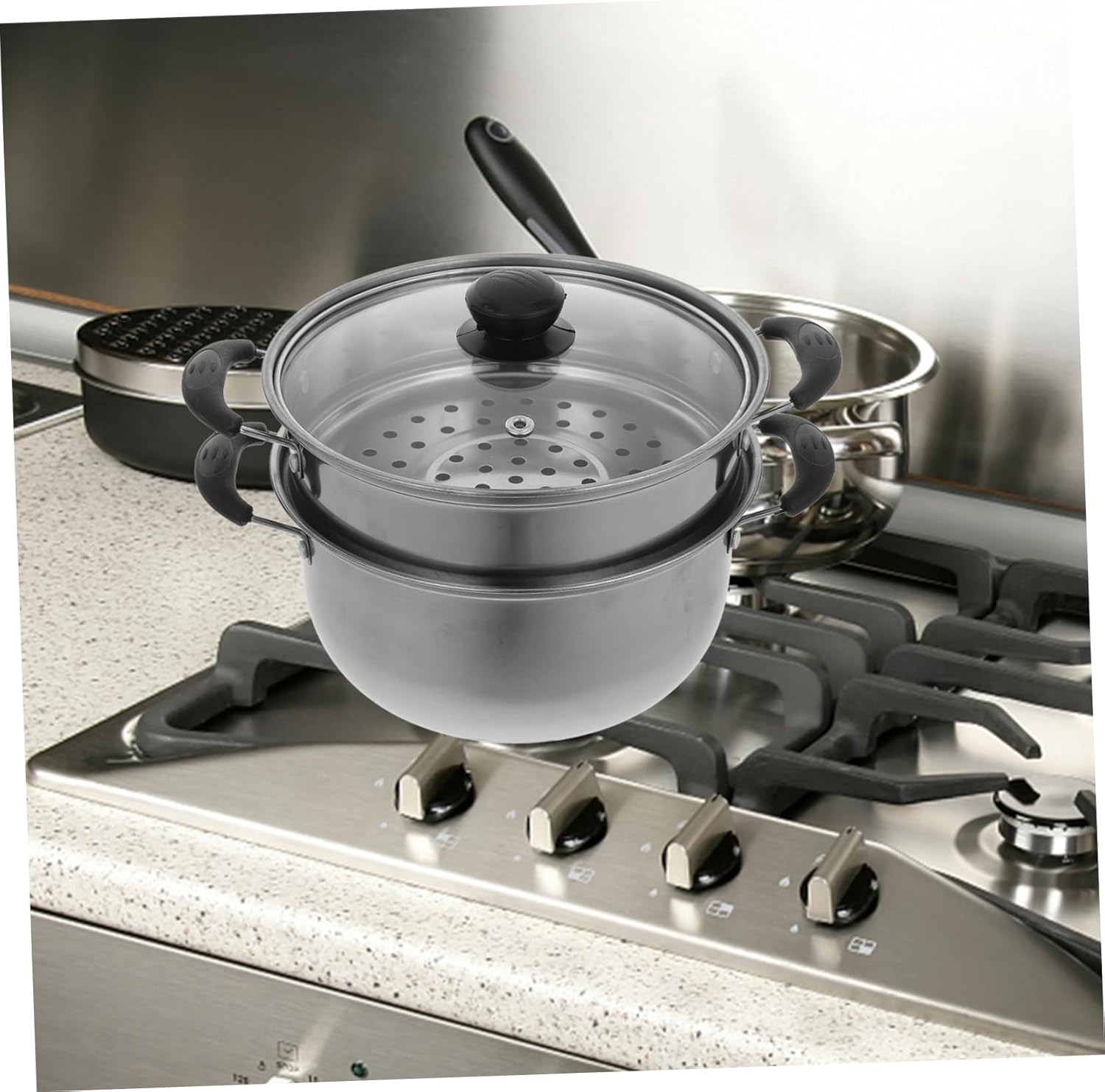 Stainless Steel Soup Pot Steamer with Multilayer Basket