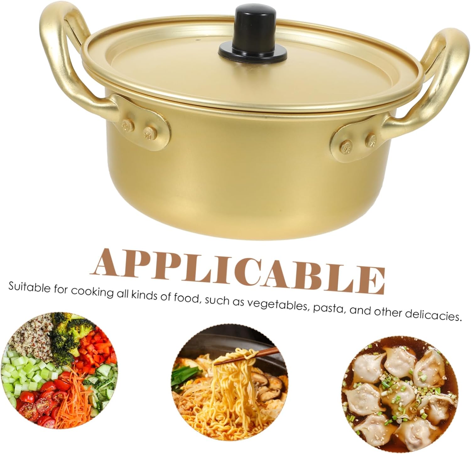 EXHUMKY Korean Ramen Pot Set with Spoon and Chopsticks