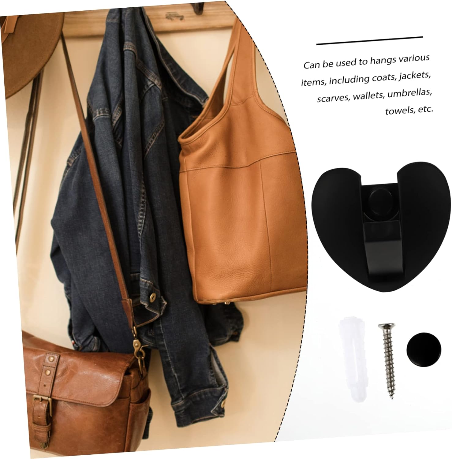 SOLUSTRE Wall Mounted Heart Shaped Foldable Towel Hook