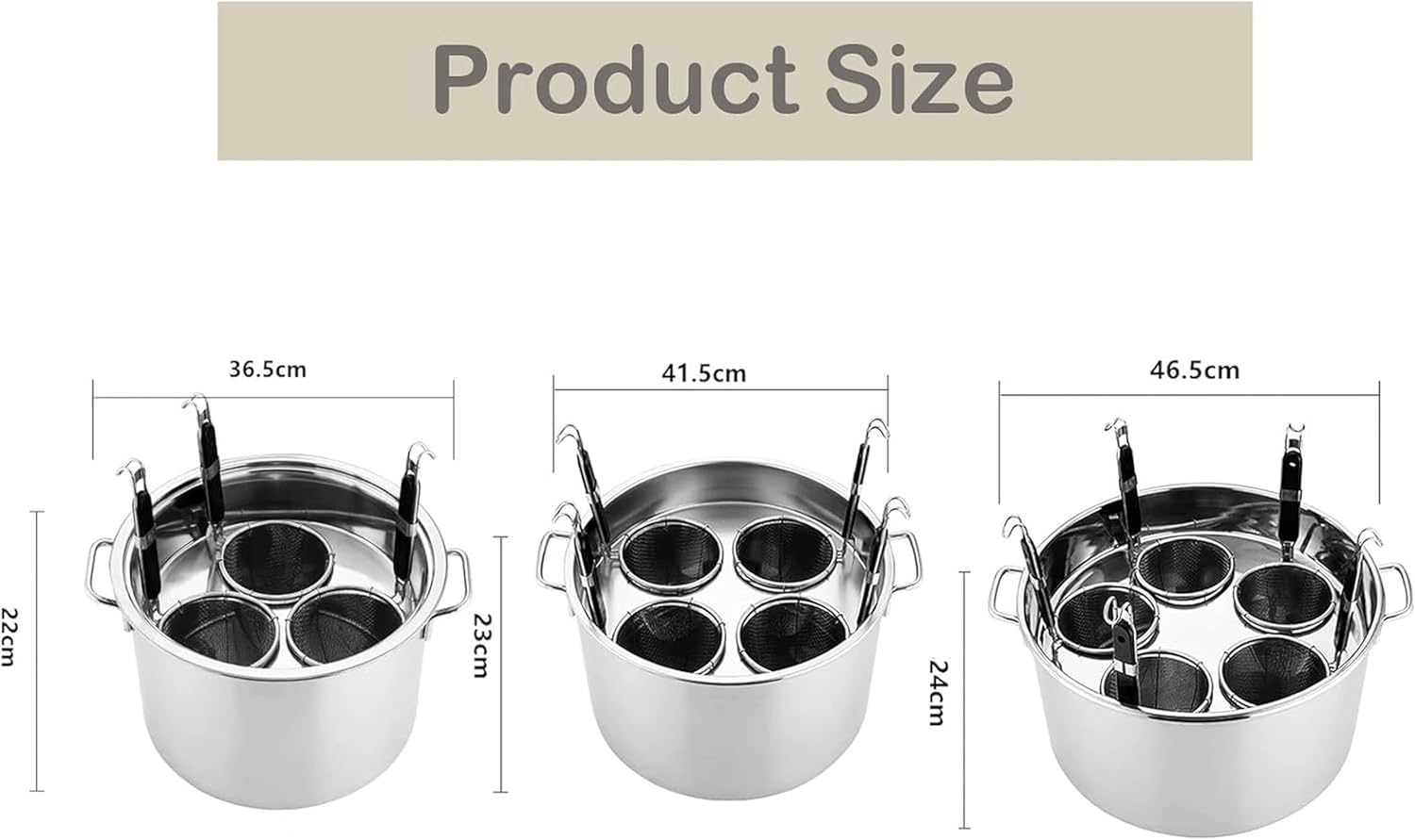 Wzglod Stockpots with Lids and Pasta Basket Set 1