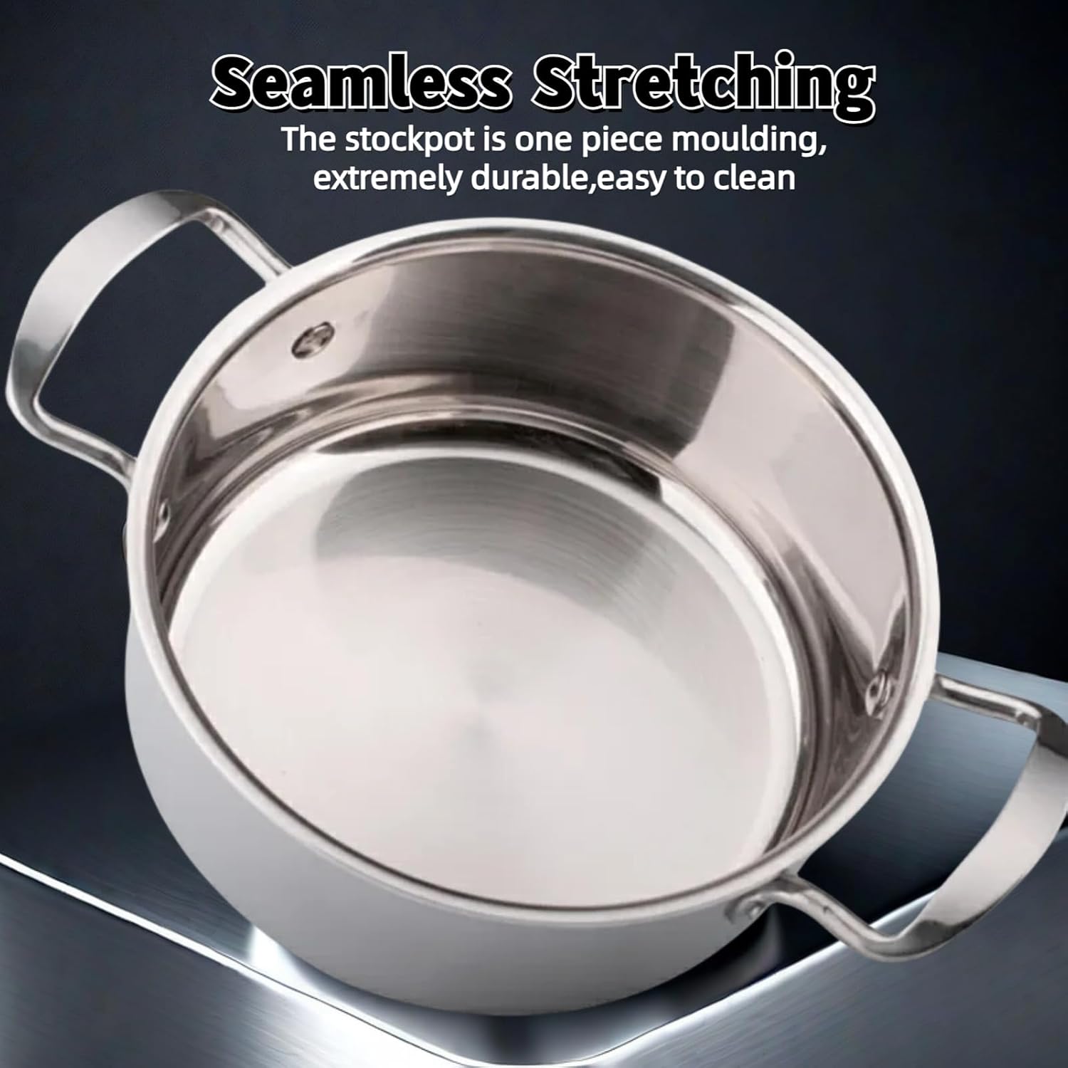 6-Quart Stainless Steel Stockpot with Tempered Glass Lid - Silver 1