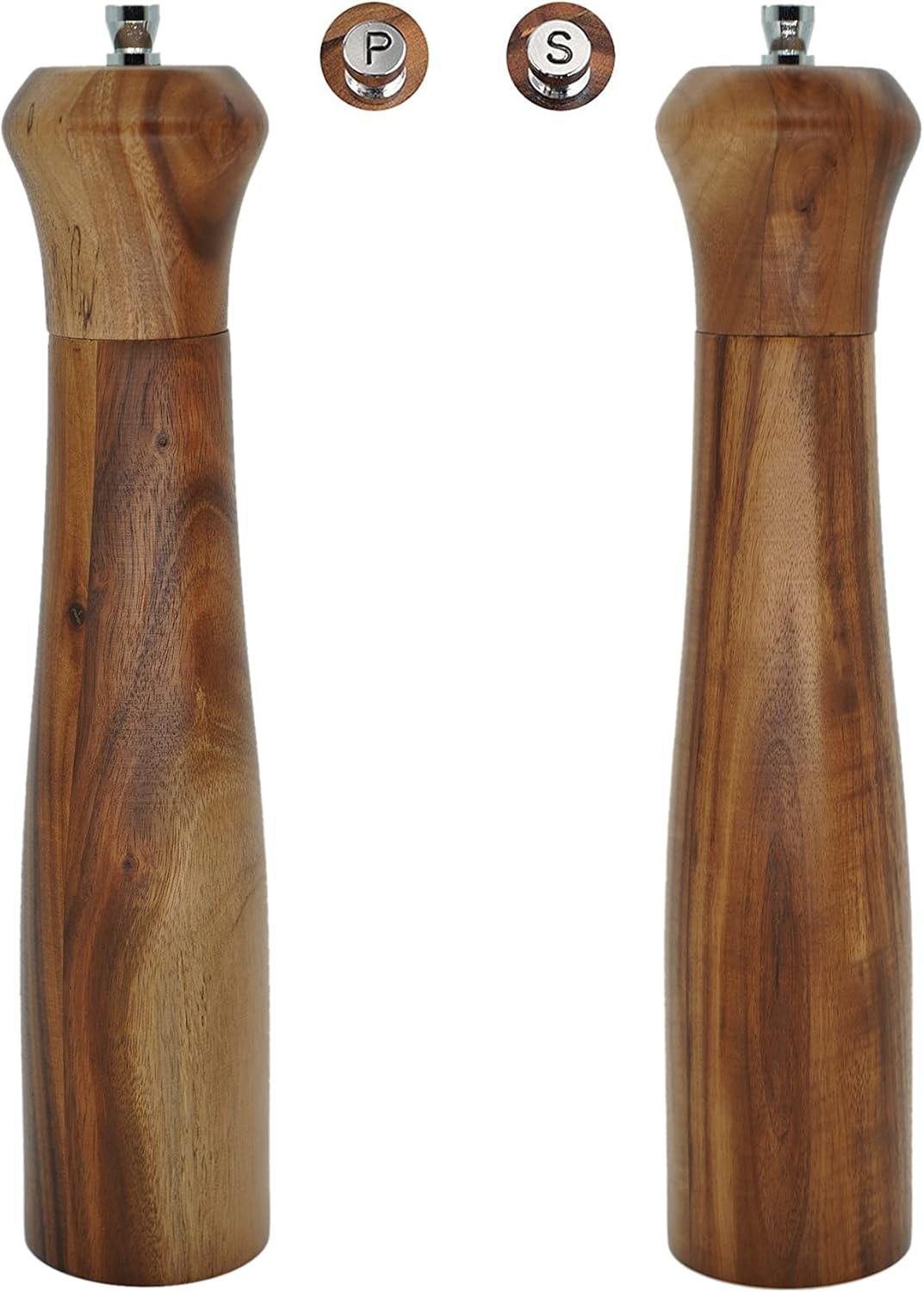 Zewellcuis Wood Salt Pepper Mill Set 2PCS